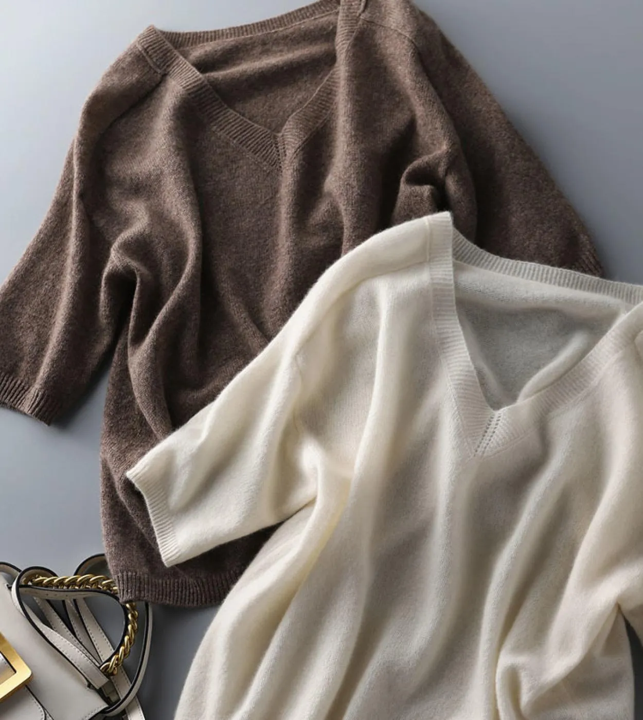 Camicie lavorate a maglia a maniche corte moda Camicetta da donna estiva in cashmere Casual Nuovo ufficio Top allentato Donna Bl