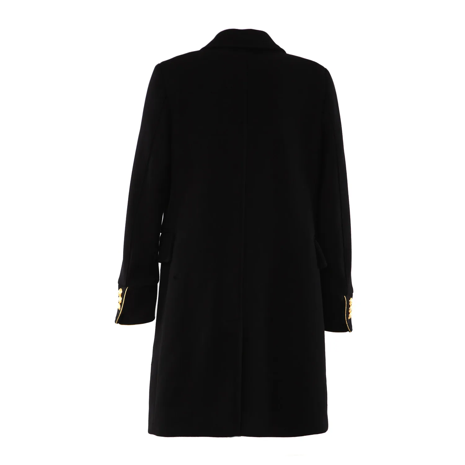 Cappotto Monopetto Balmain Di Lana Nero E Oro