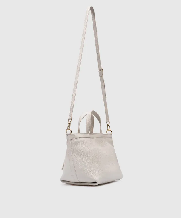 Christian Villa Borsa tote in pelle bianca con logo 5247