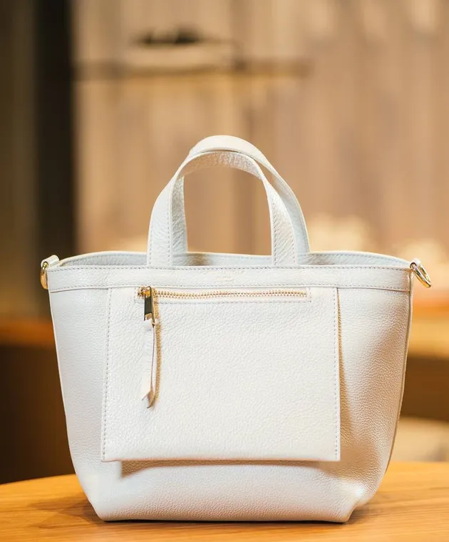 Christian Villa Borsa tote in pelle bianca con logo 5247