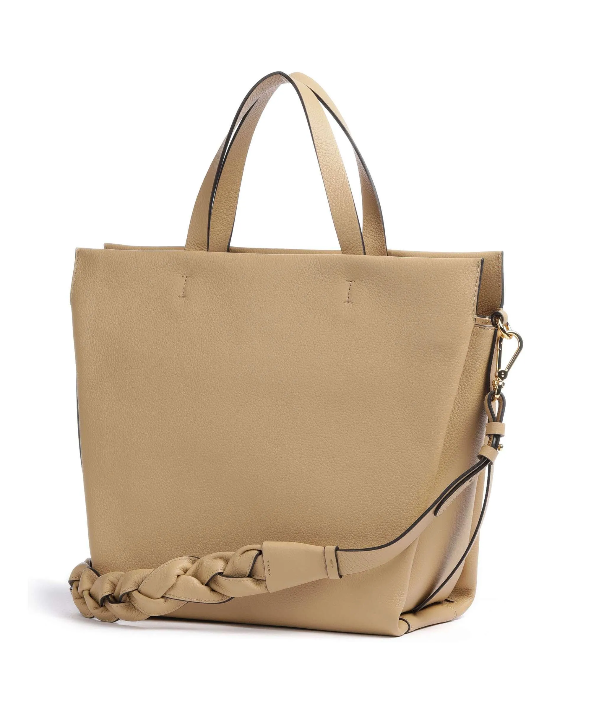  Coccinelle Boheme Grana Double Borsa a mano pelle granulata beige  