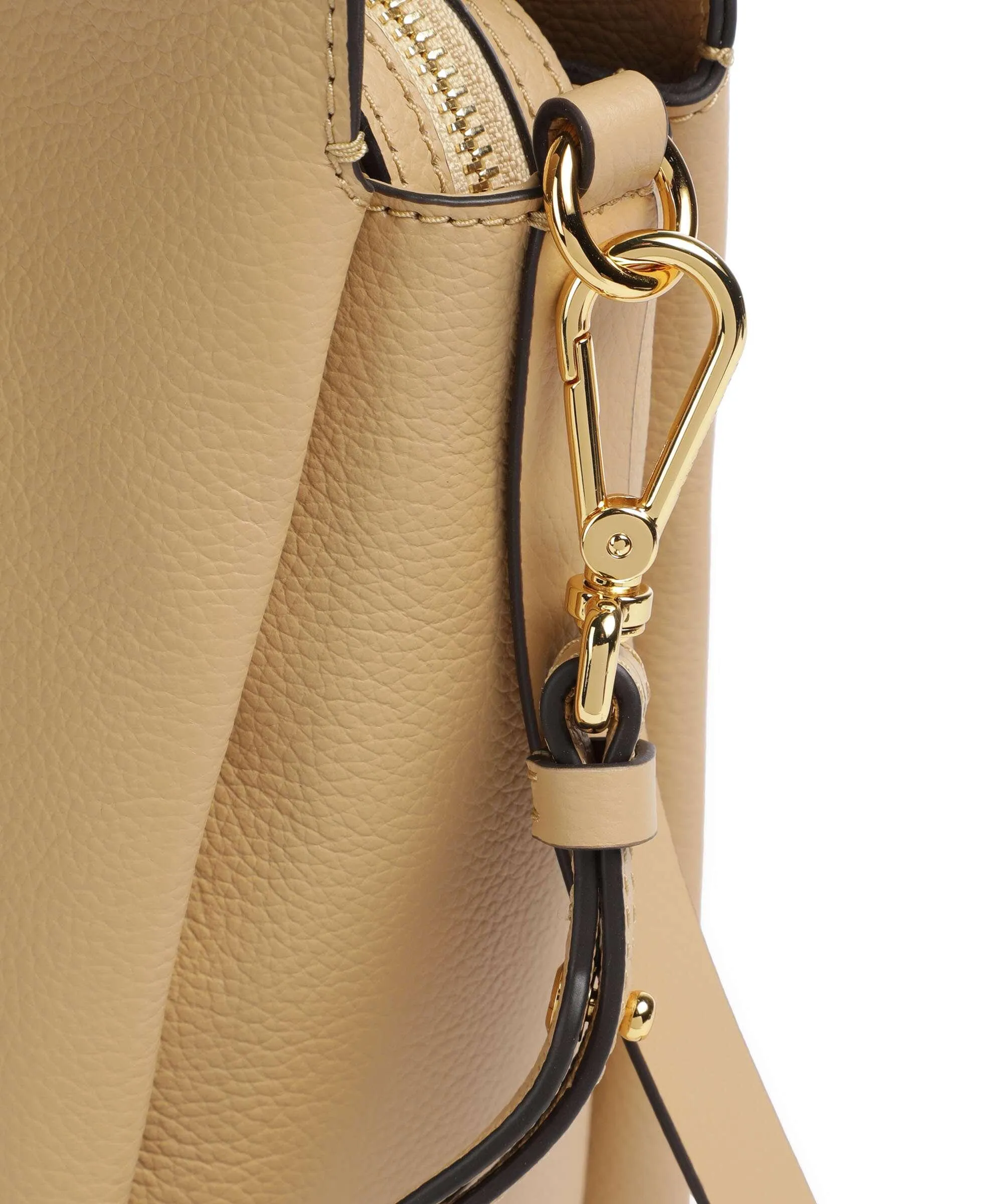  Coccinelle Boheme Grana Double Borsa a mano pelle granulata beige  