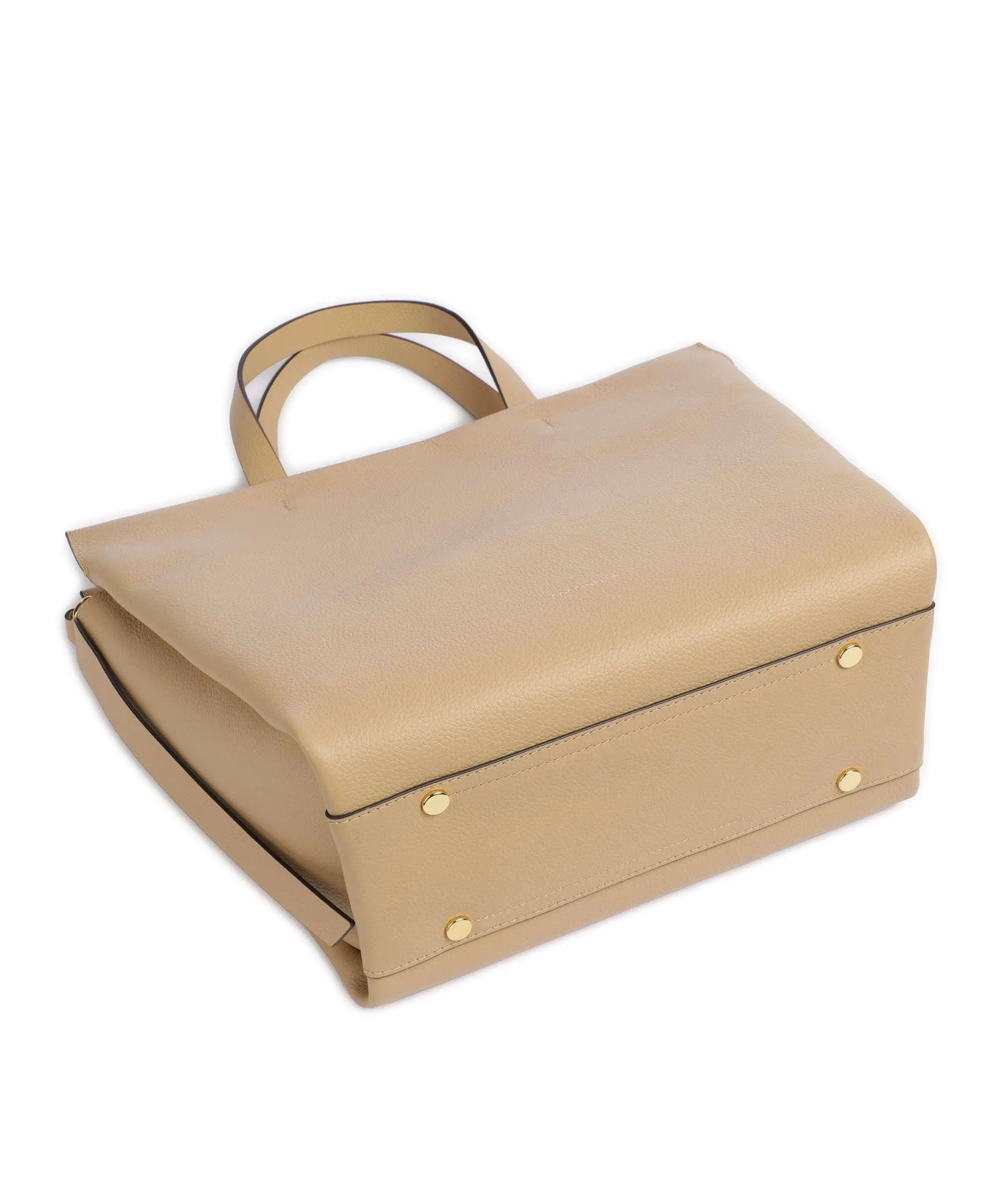  Coccinelle Boheme Grana Double Borsa a mano pelle granulata beige  