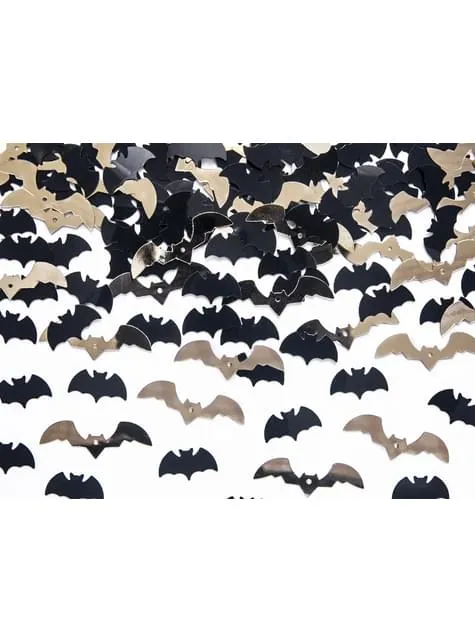 Coriandoli a forma di pipistrello nero e dorato per tavolo - Halloween