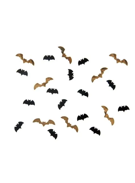 Coriandoli a forma di pipistrello nero e dorato per tavolo - Halloween