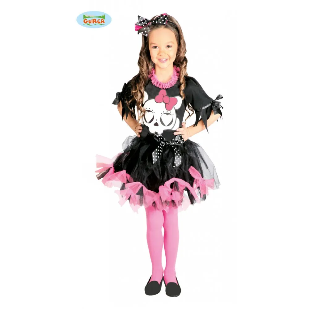 Costume Bimba Scheletro Skull Girl Travestimento Halloween Carnevale