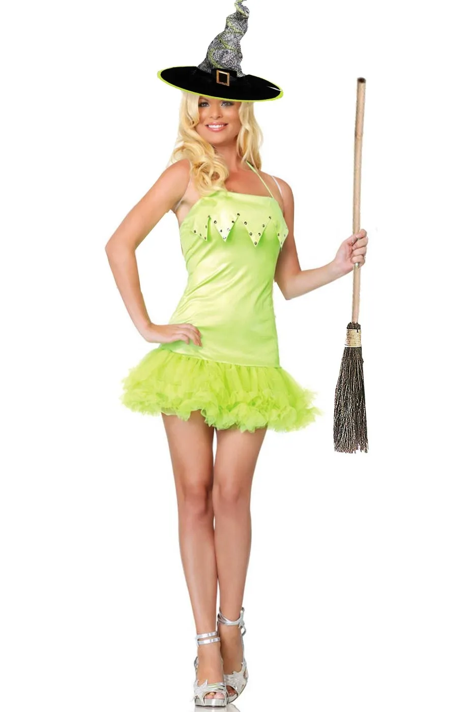 Costume Halloween donna Strega Verde Sexy S/M