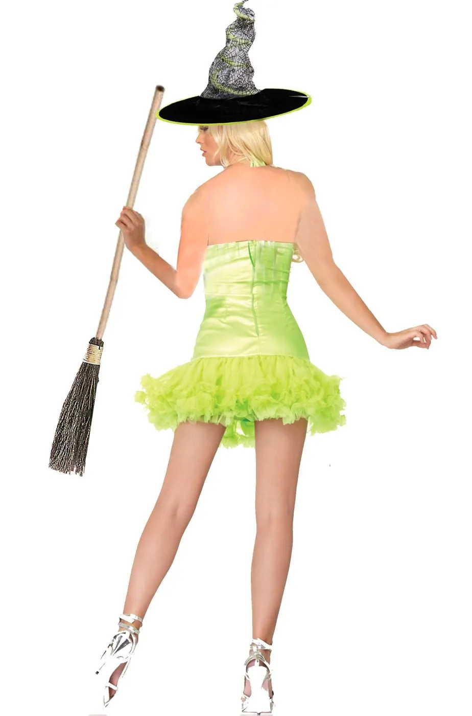 Costume Halloween donna Strega Verde Sexy S/M