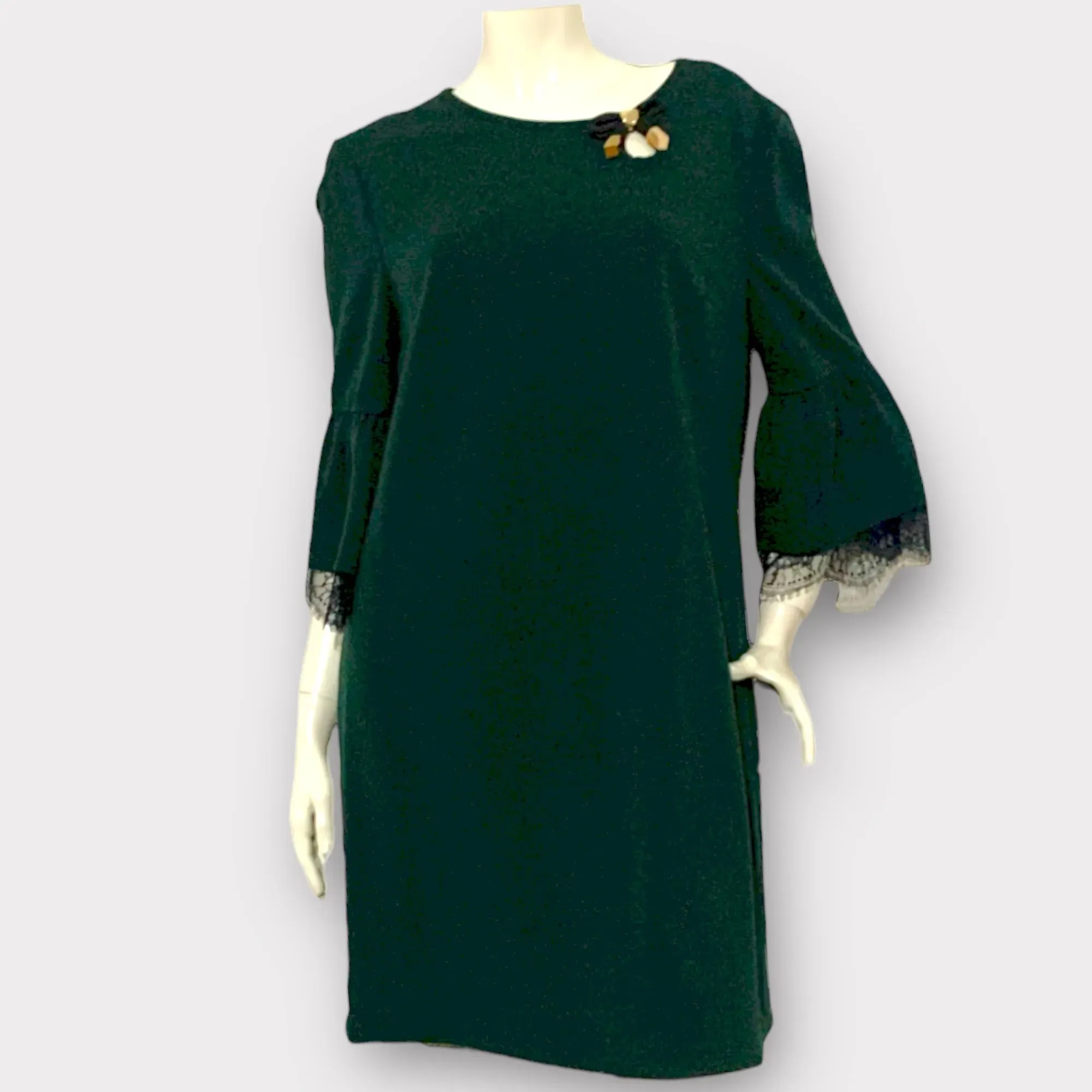 Damamia – Abito verde con pizzo