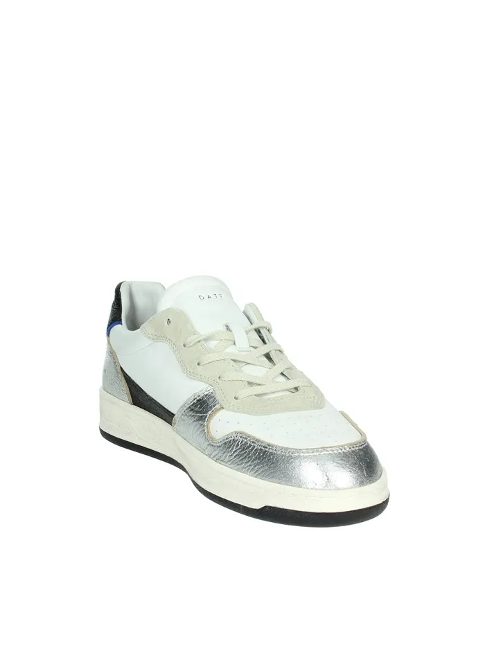 D.A.T.E.  SNEAKERS BASSA M391-C2-PO-WS BIANCO/ARGENTO