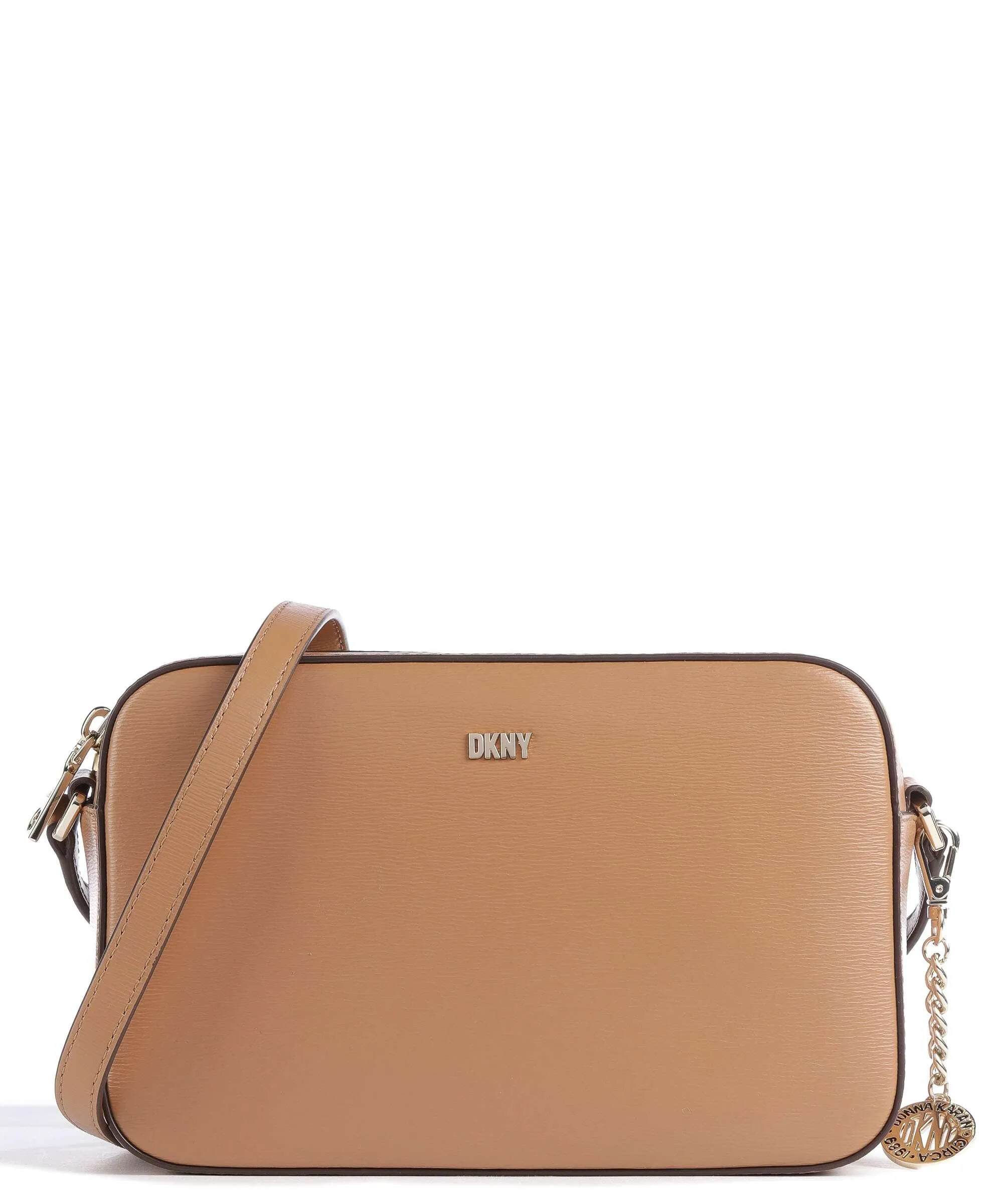  DKNY Bryant Borsa a tracolla pelle di vacchetta grana marrone chiaro  