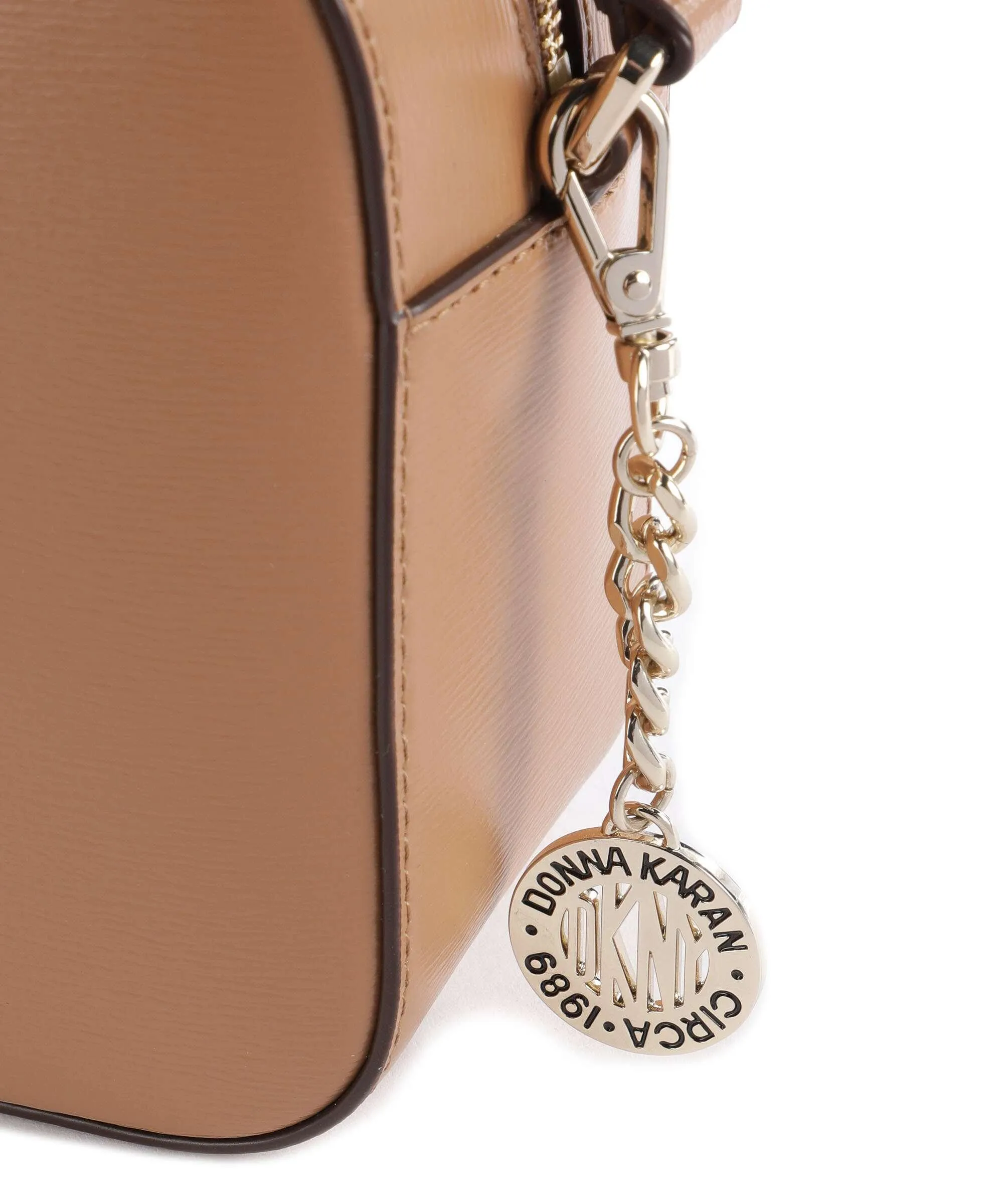  DKNY Bryant Borsa a tracolla pelle di vacchetta grana marrone chiaro  