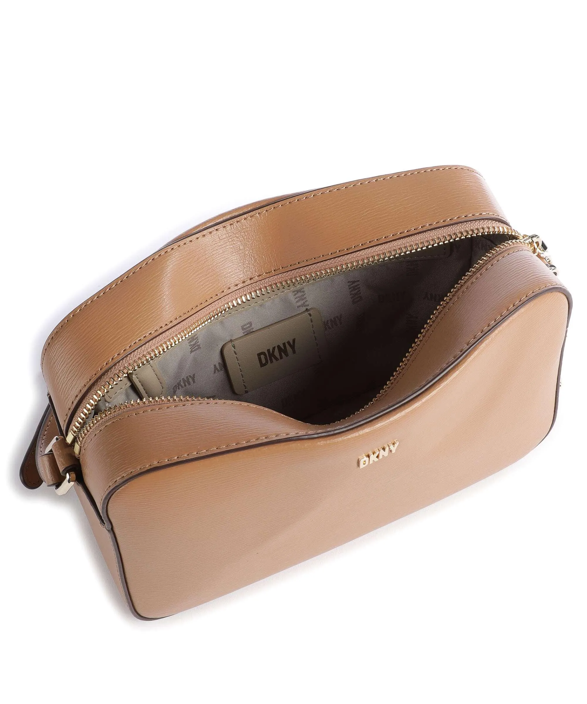  DKNY Bryant Borsa a tracolla pelle di vacchetta grana marrone chiaro  