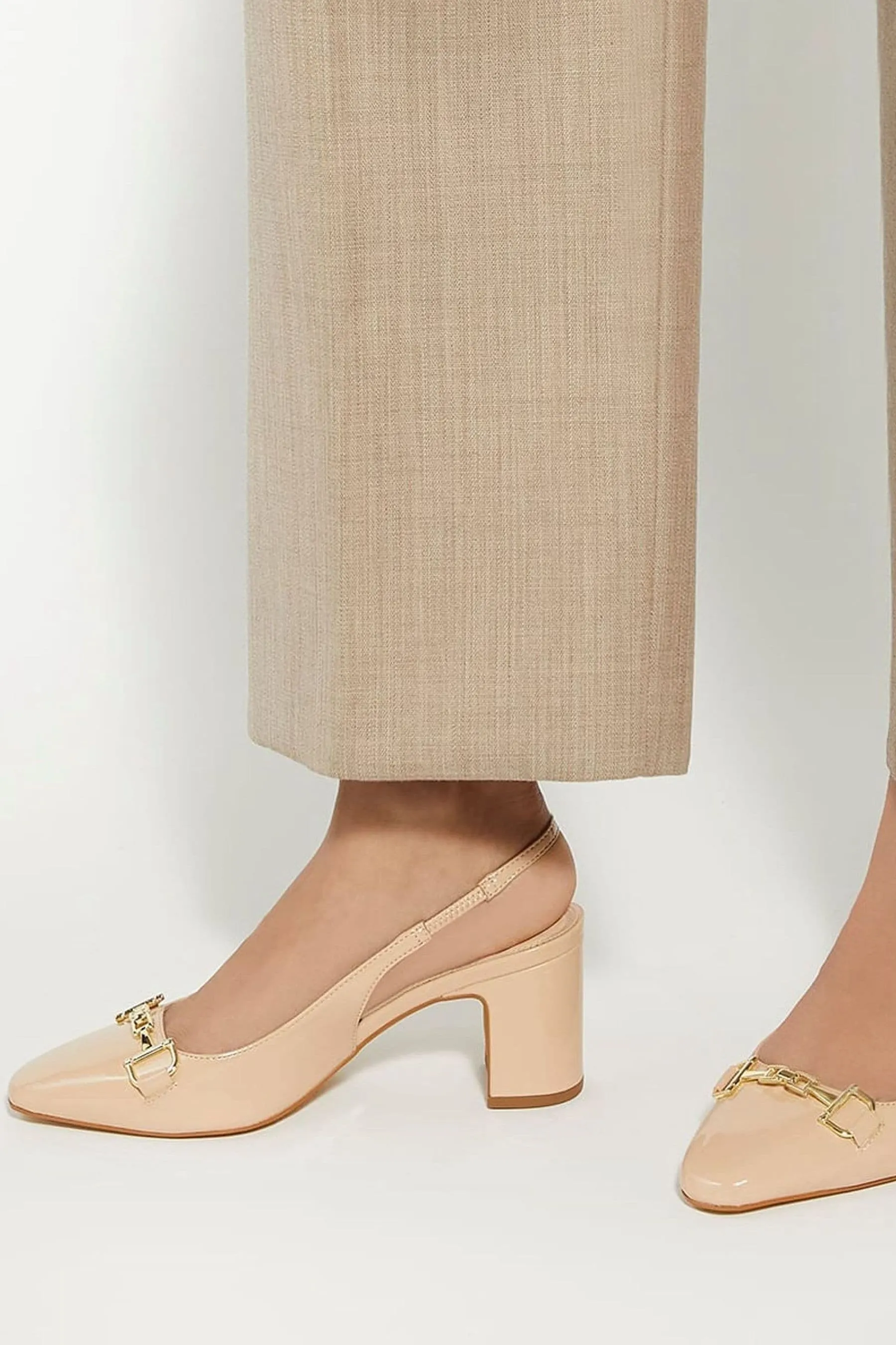 Dune London Vestibilità ampia - Scarpe con tacco largo e cinturino posteriore e morsetto