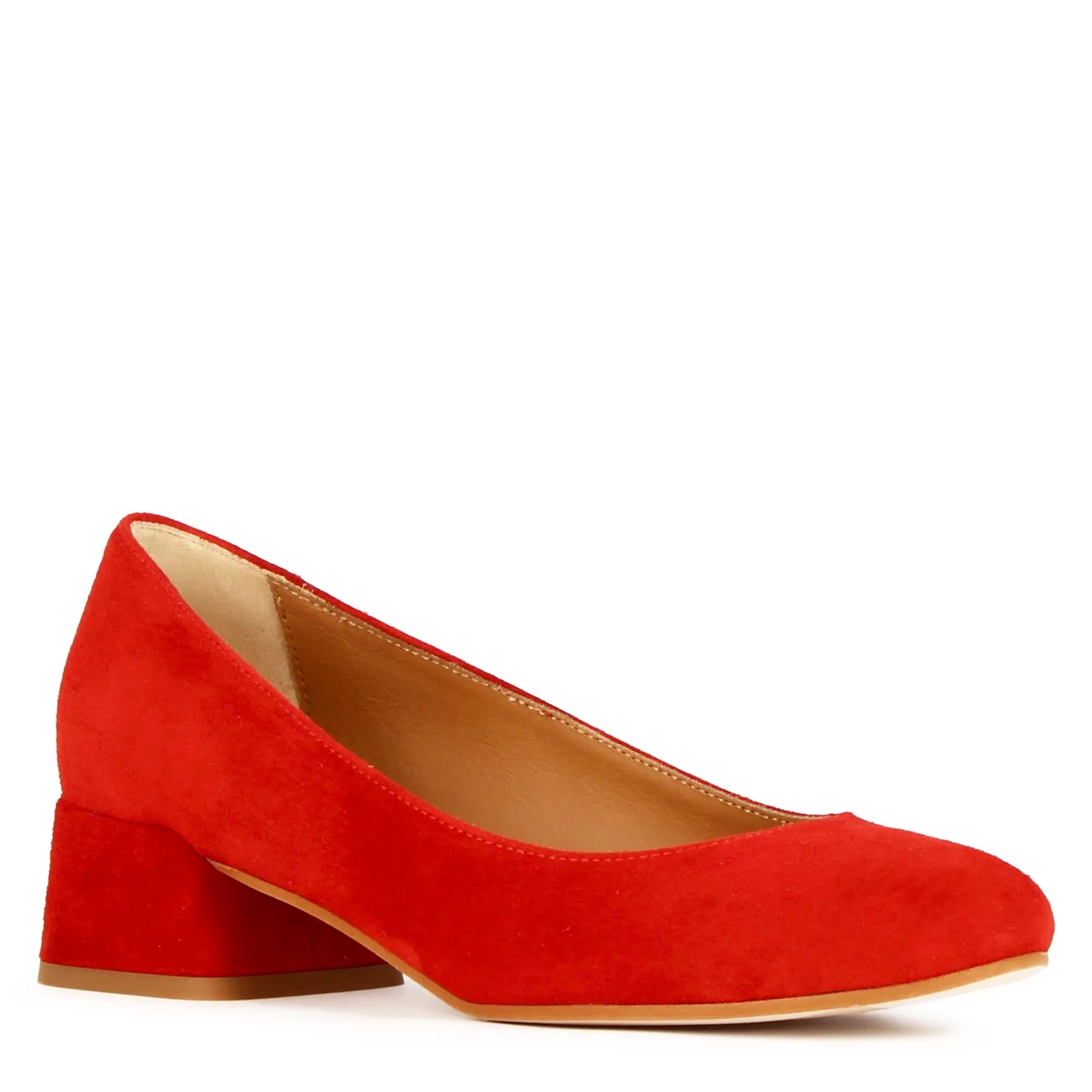 Décolleté classica da donna in pelle scamosciata colore rosso