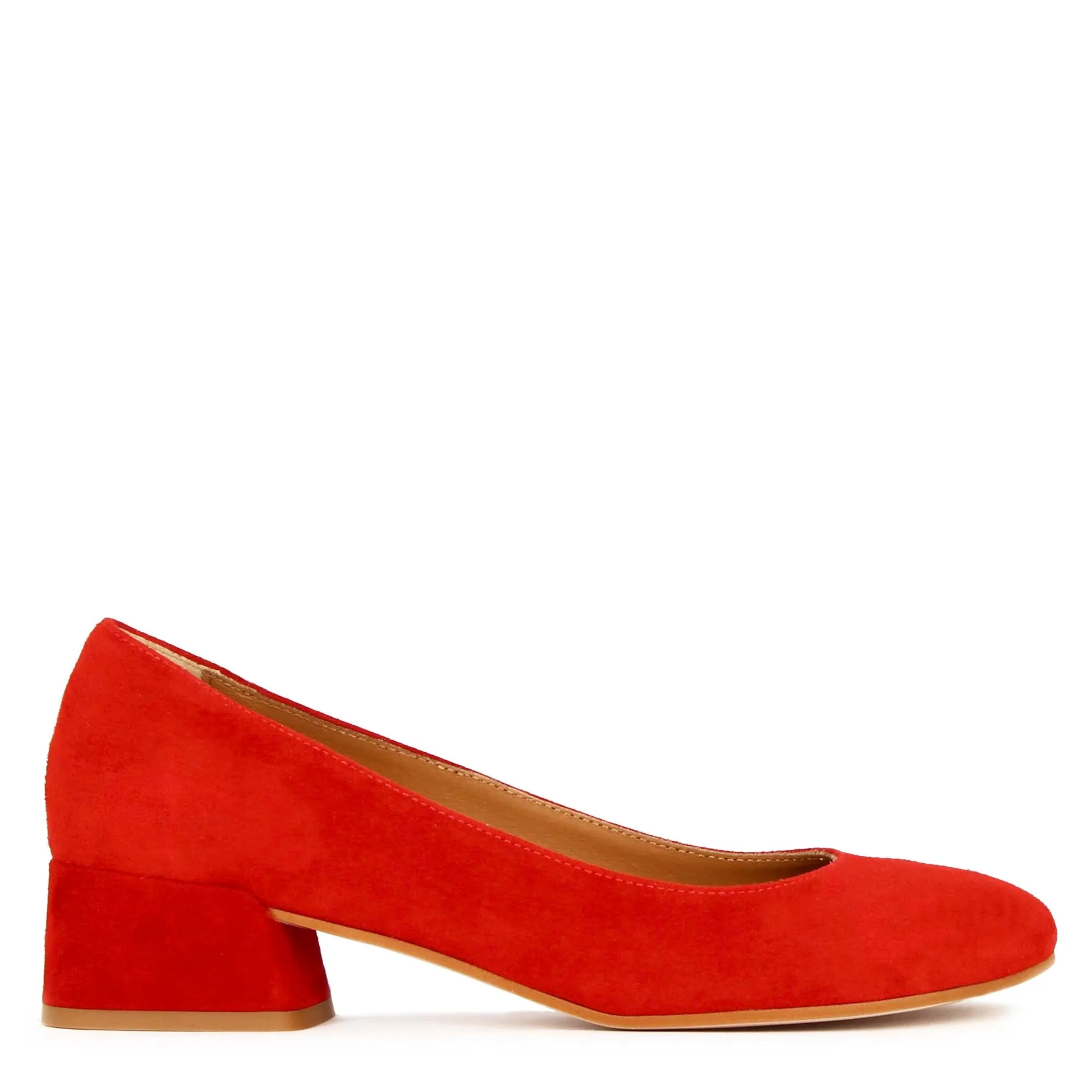 Décolleté classica da donna in pelle scamosciata colore rosso