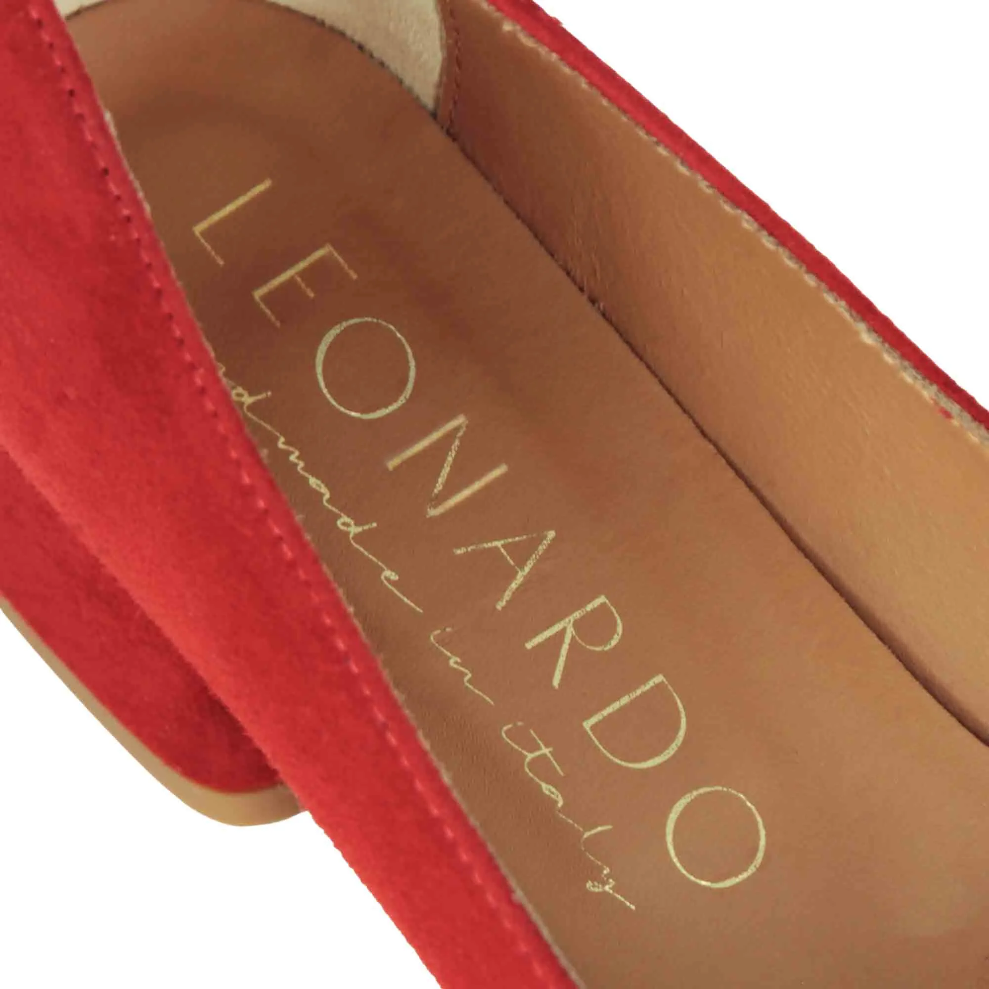 Décolleté classica da donna in pelle scamosciata colore rosso