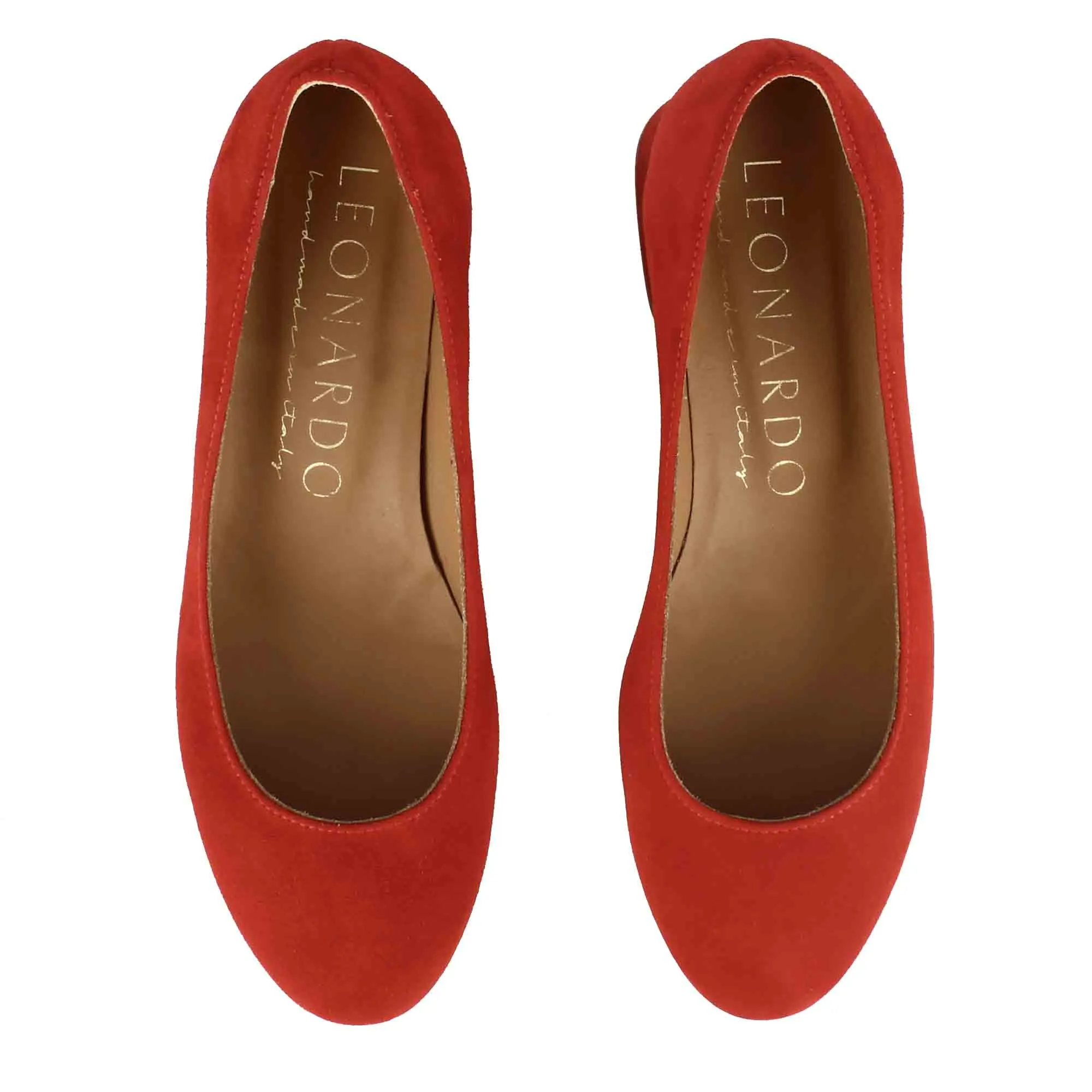 Décolleté classica da donna in pelle scamosciata colore rosso