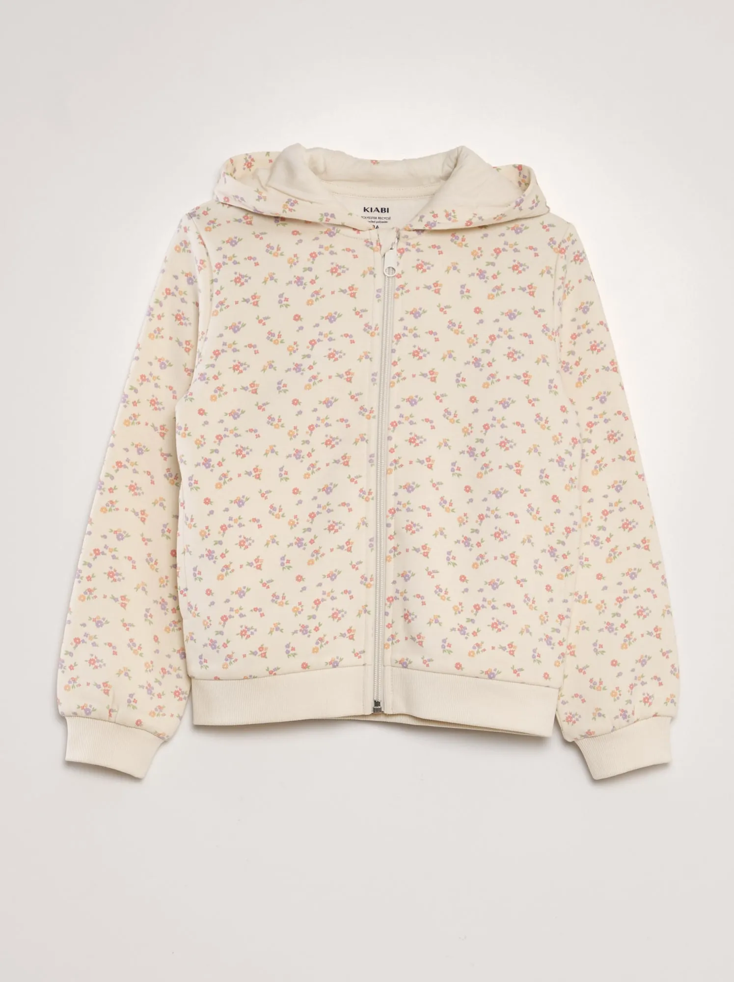 Felpa con cappuccio fantasia - BEIGE