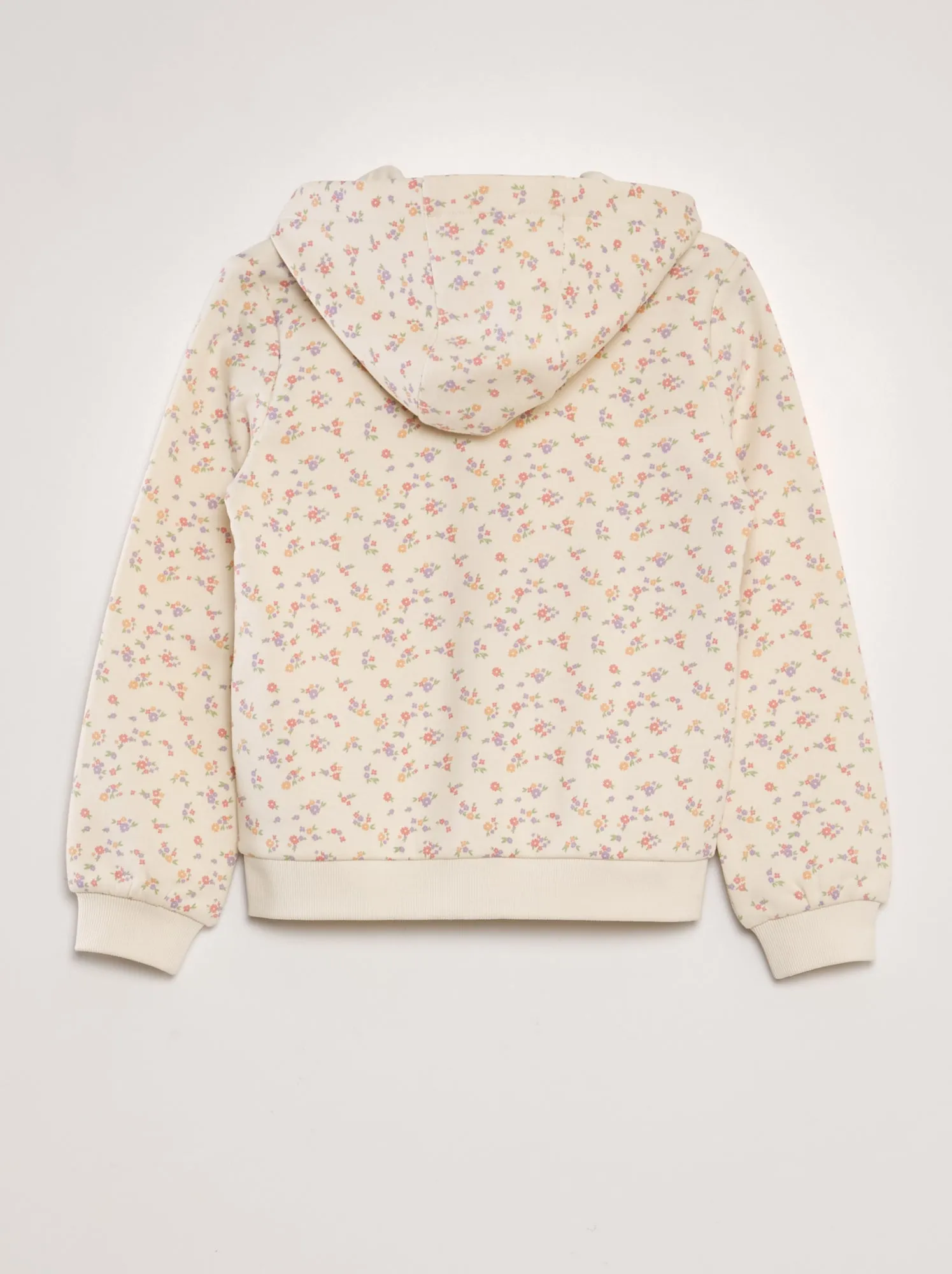 Felpa con cappuccio fantasia - BEIGE