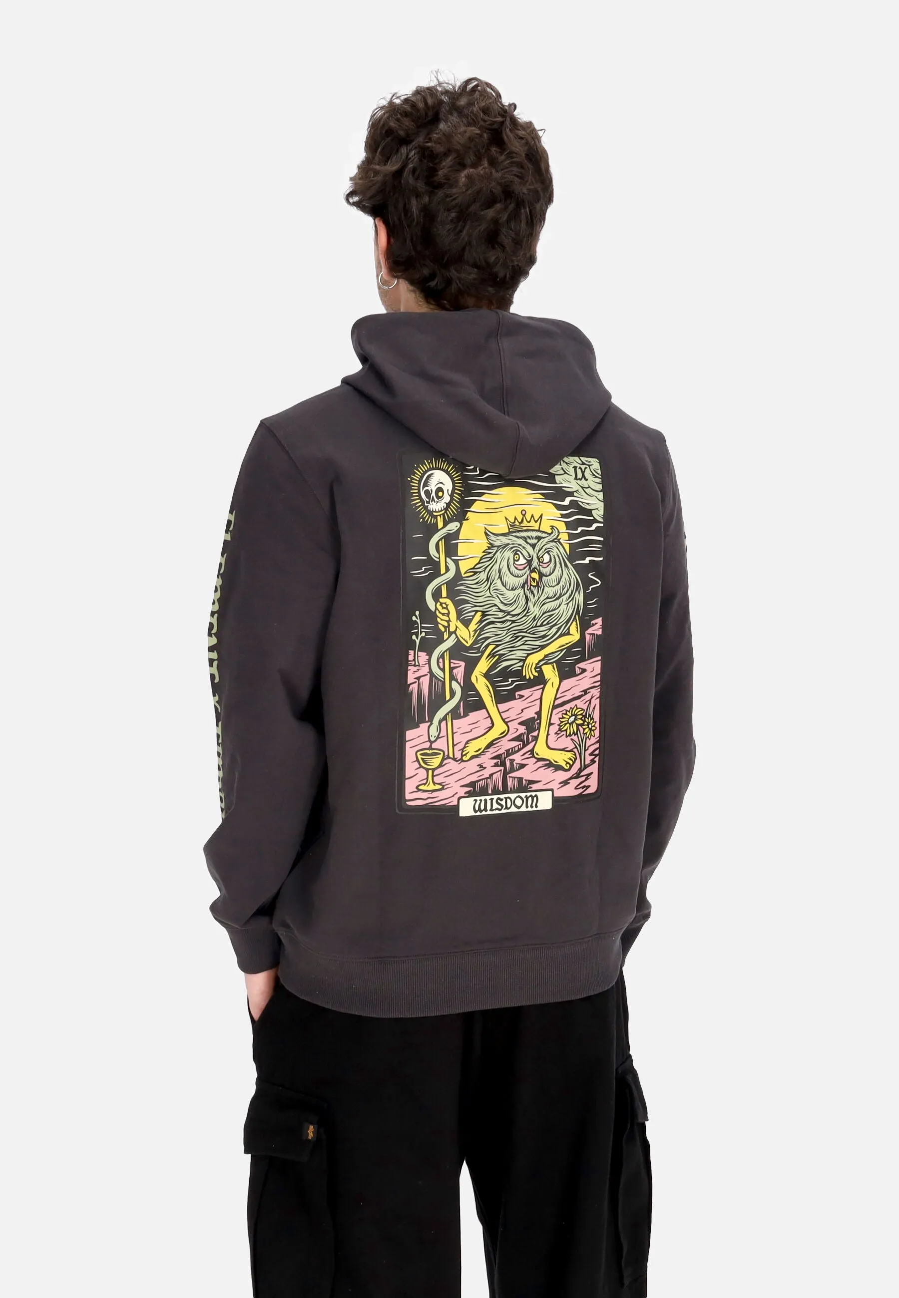 Felpa Leggera Cappuccio Uomo Wisdom Hoodie X Timber Off Black