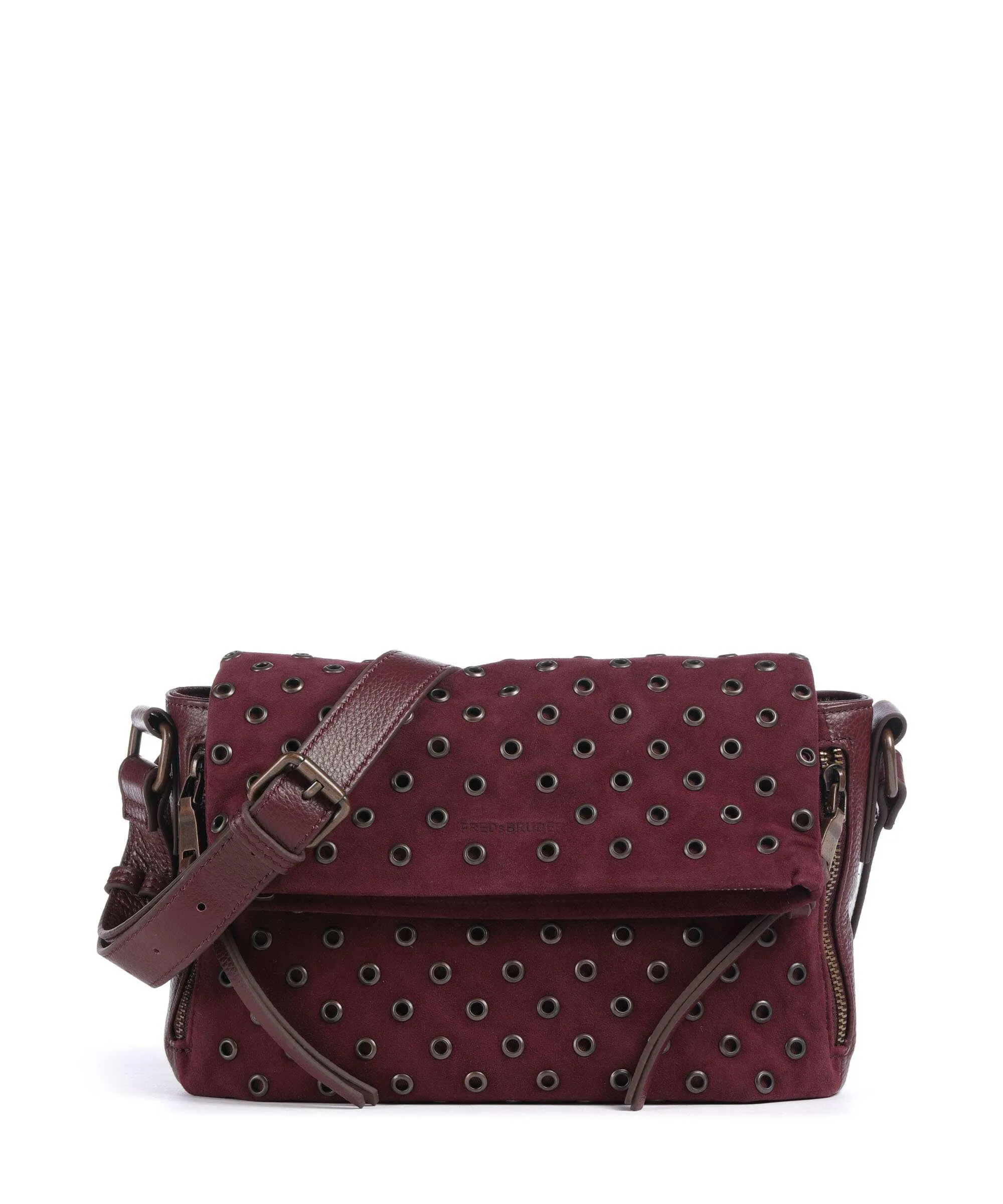  FredsBruder Hey You Rock Borsa a tracolla pelle ruvida, pelle granulata vino  