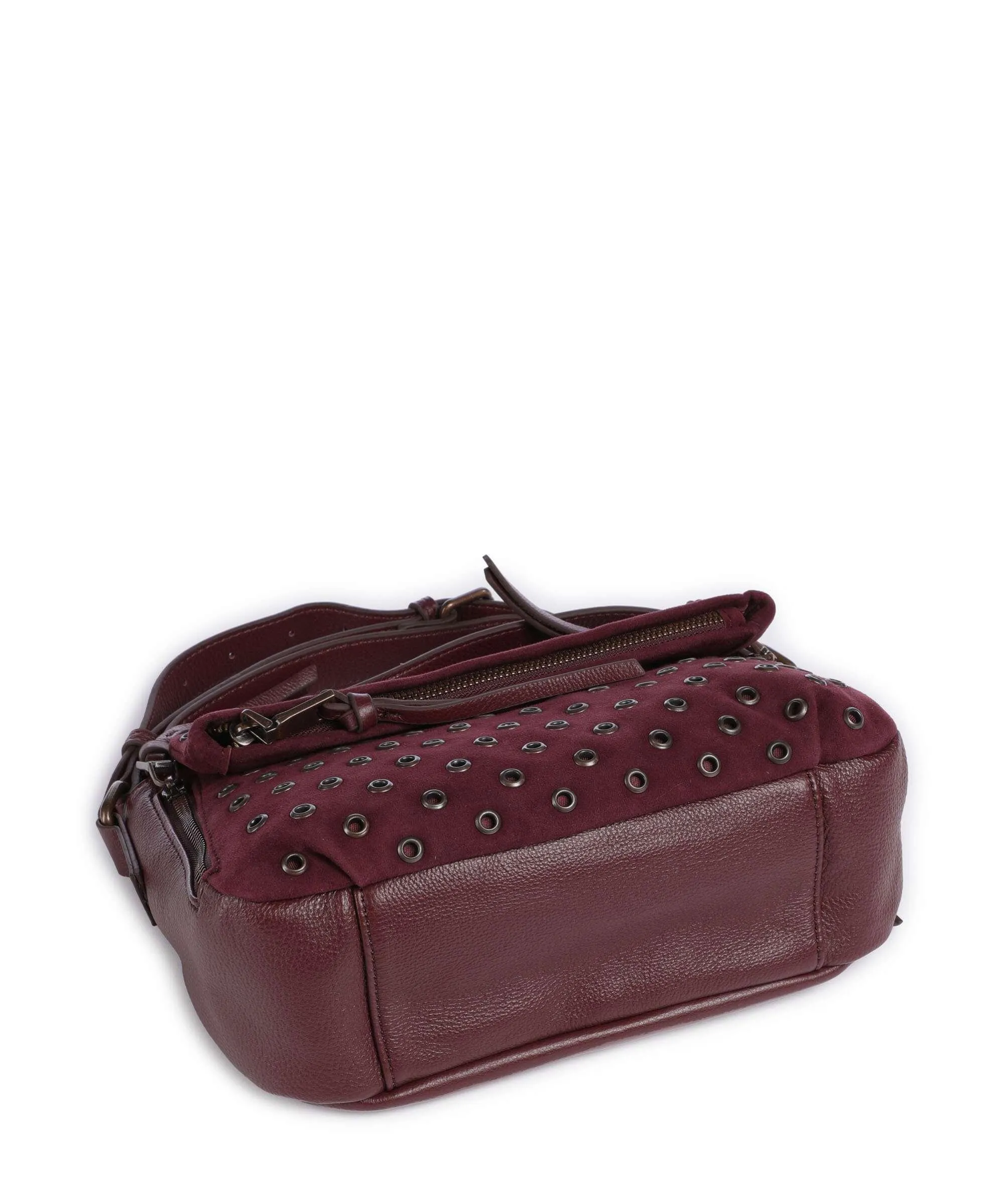  FredsBruder Hey You Rock Borsa a tracolla pelle ruvida, pelle granulata vino  