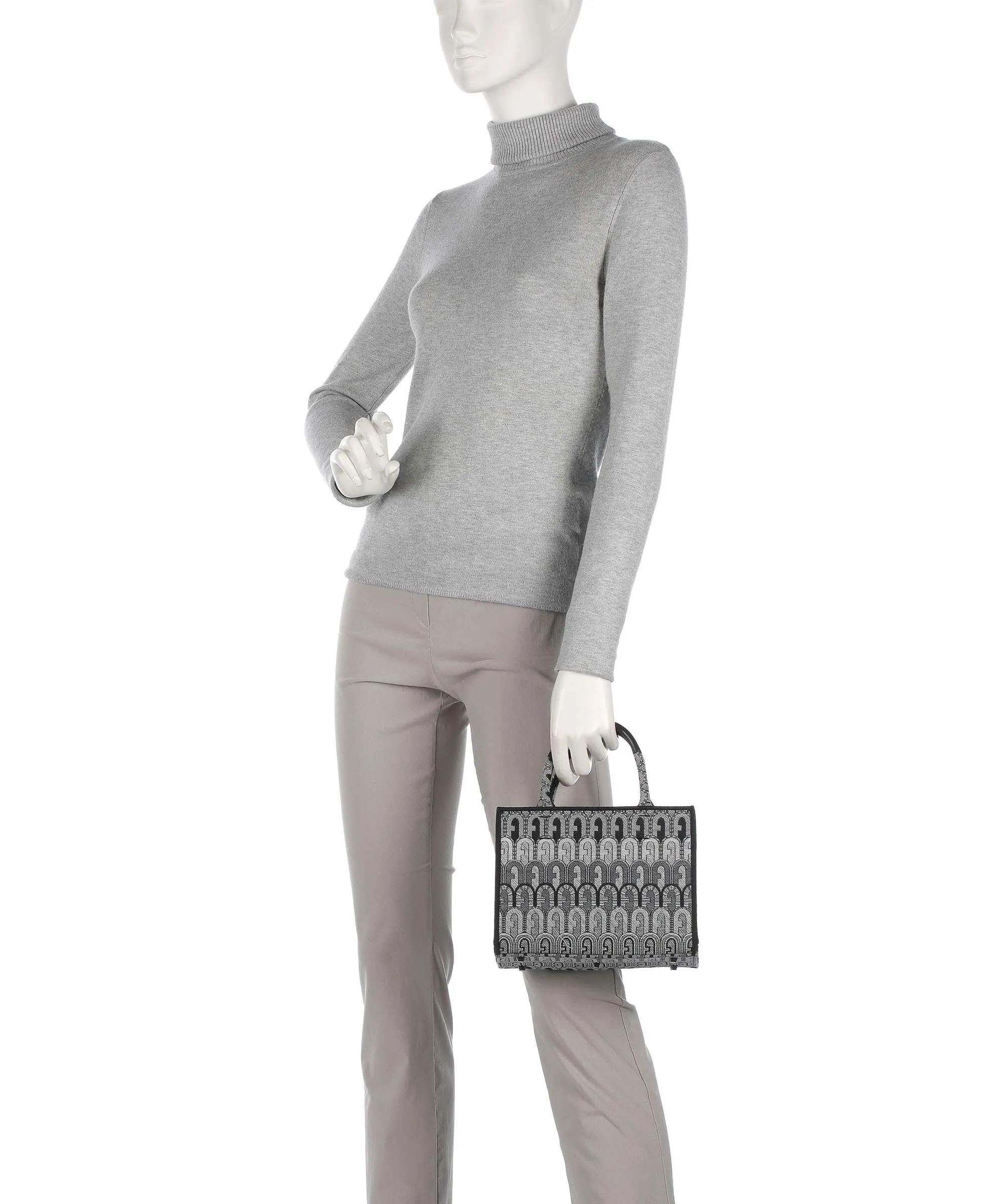  Furla Opportunity Mini Borsa a mano tissu grigio/nero  