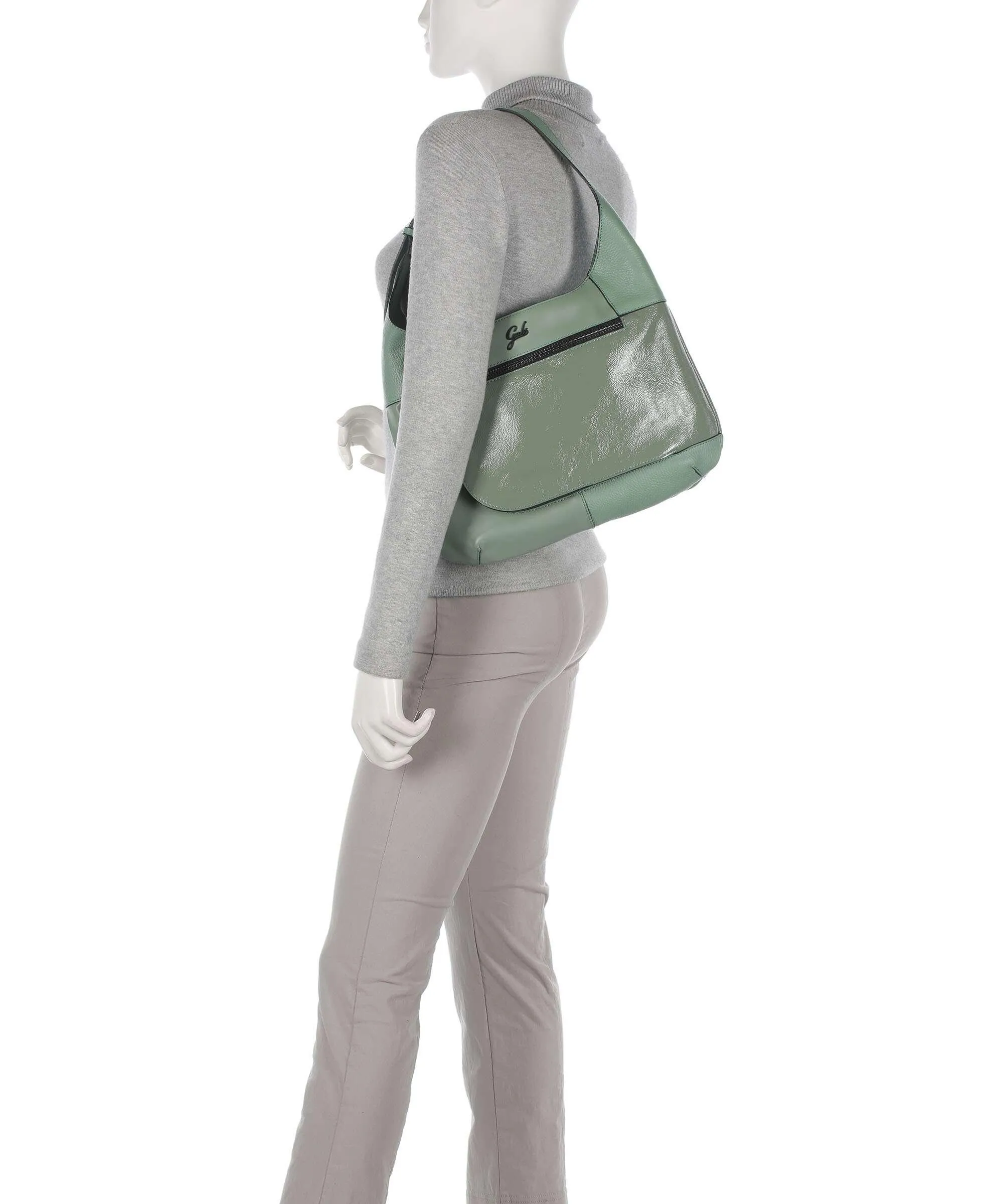  Gabs Mirta L Borsa hobo pelle di vitello grana verde  