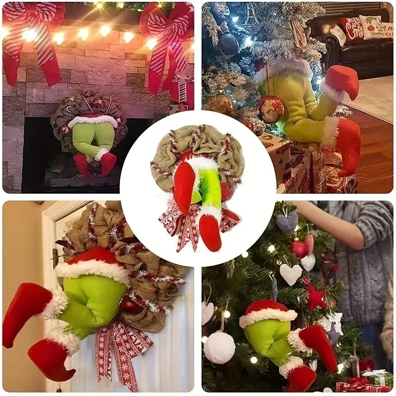 Ghirlanda di Natale da ladro Decorazione per la porta d'ingresso Decorazione per riunioni di famiglia Parete per finestra Ghirla