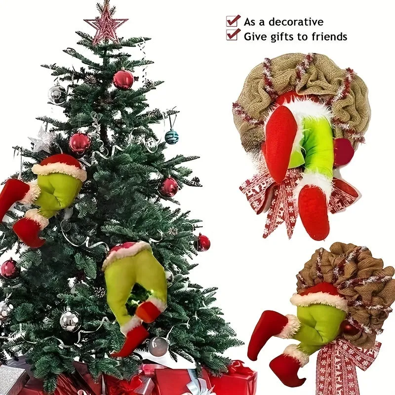 Ghirlanda di Natale da ladro Decorazione per la porta d'ingresso Decorazione per riunioni di famiglia Parete per finestra Ghirla