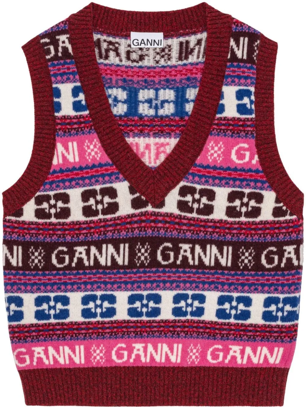 Gilet maglione con intarsio Fair Isle in multicolore - donna