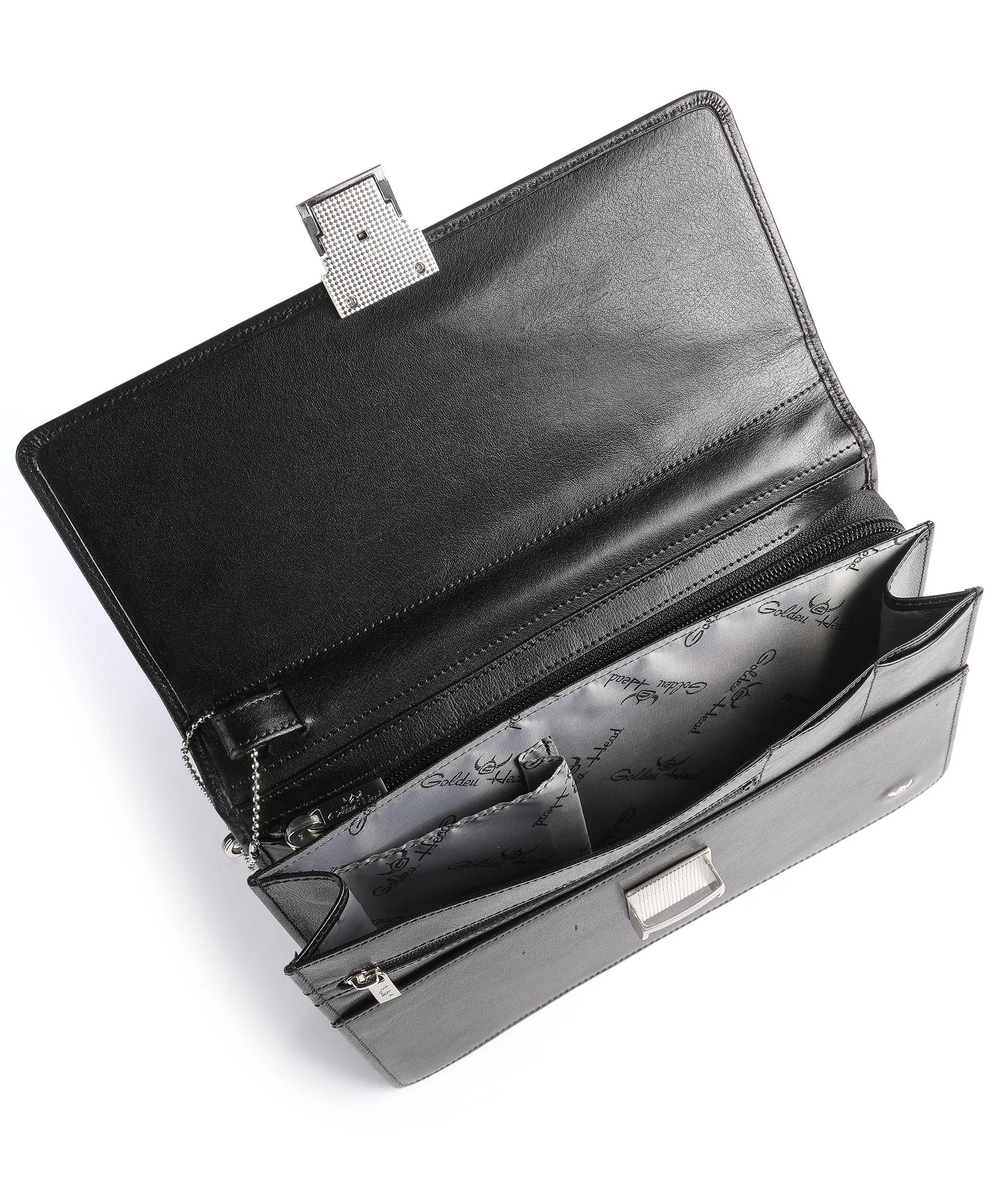 Golden Head Colorado Borsa da polso pelle a grana fine nero  