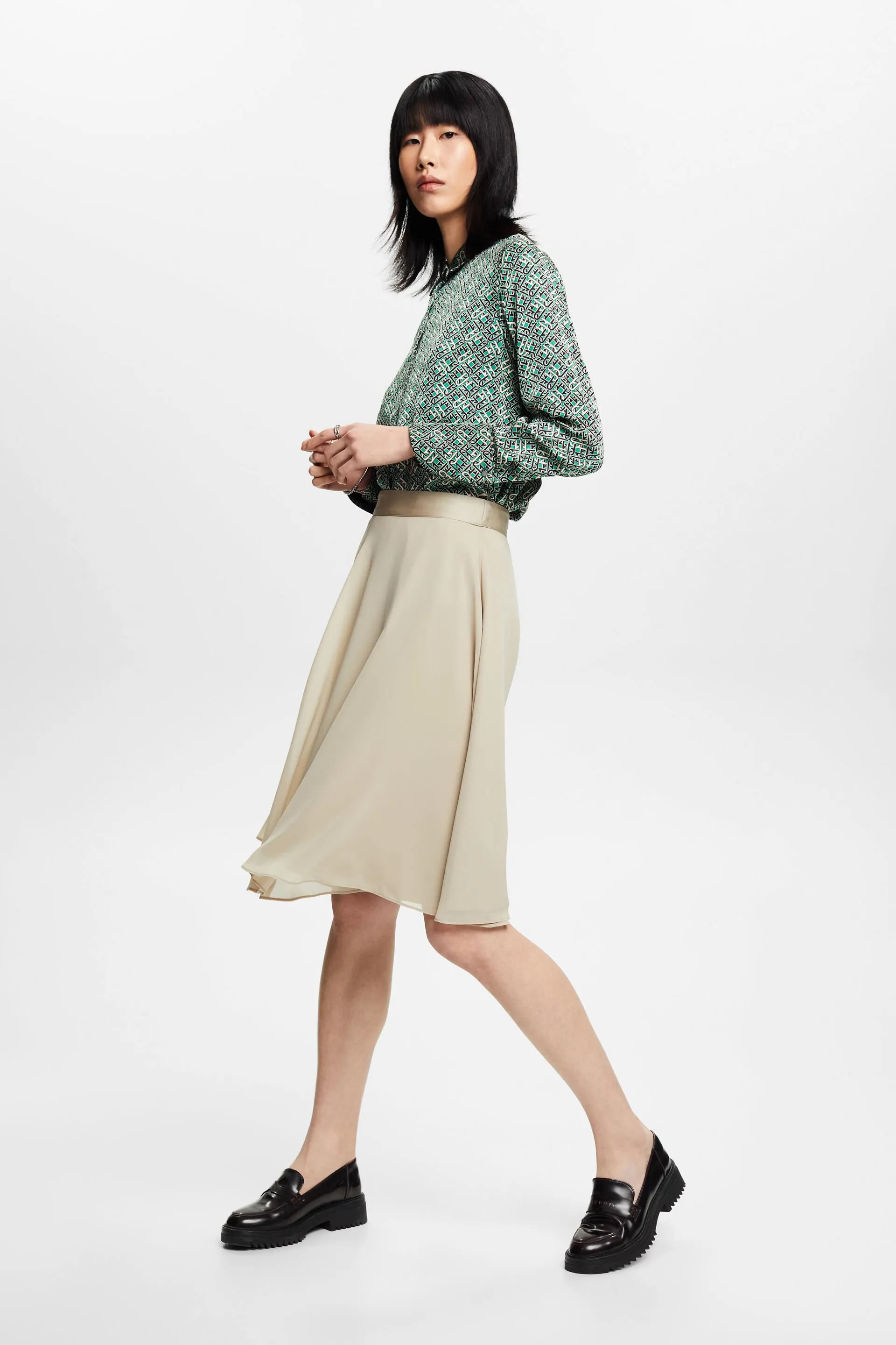 Gonna in chiffon lunga fino al ginocchio