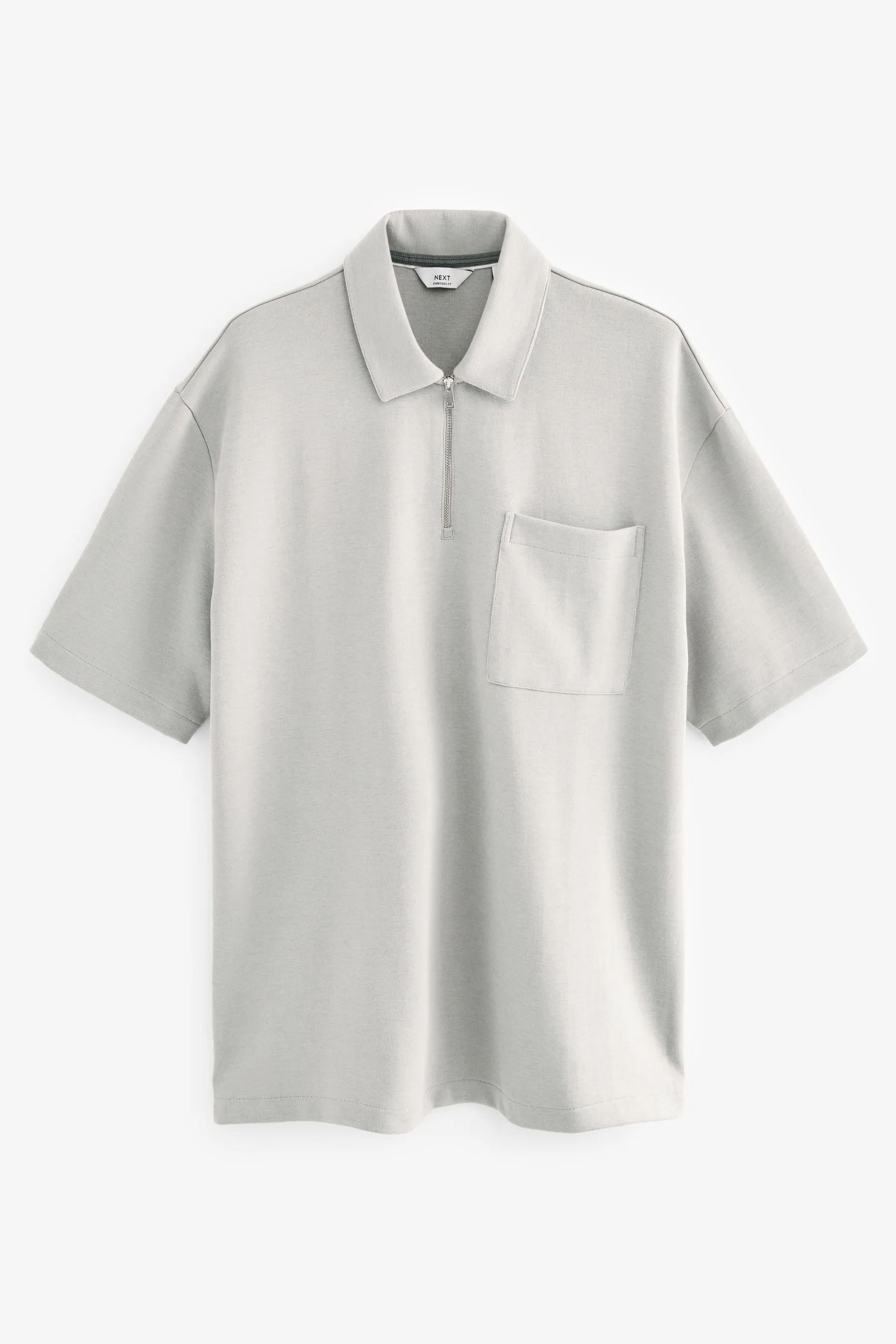 Grigio  - Polo pesante con Con zip