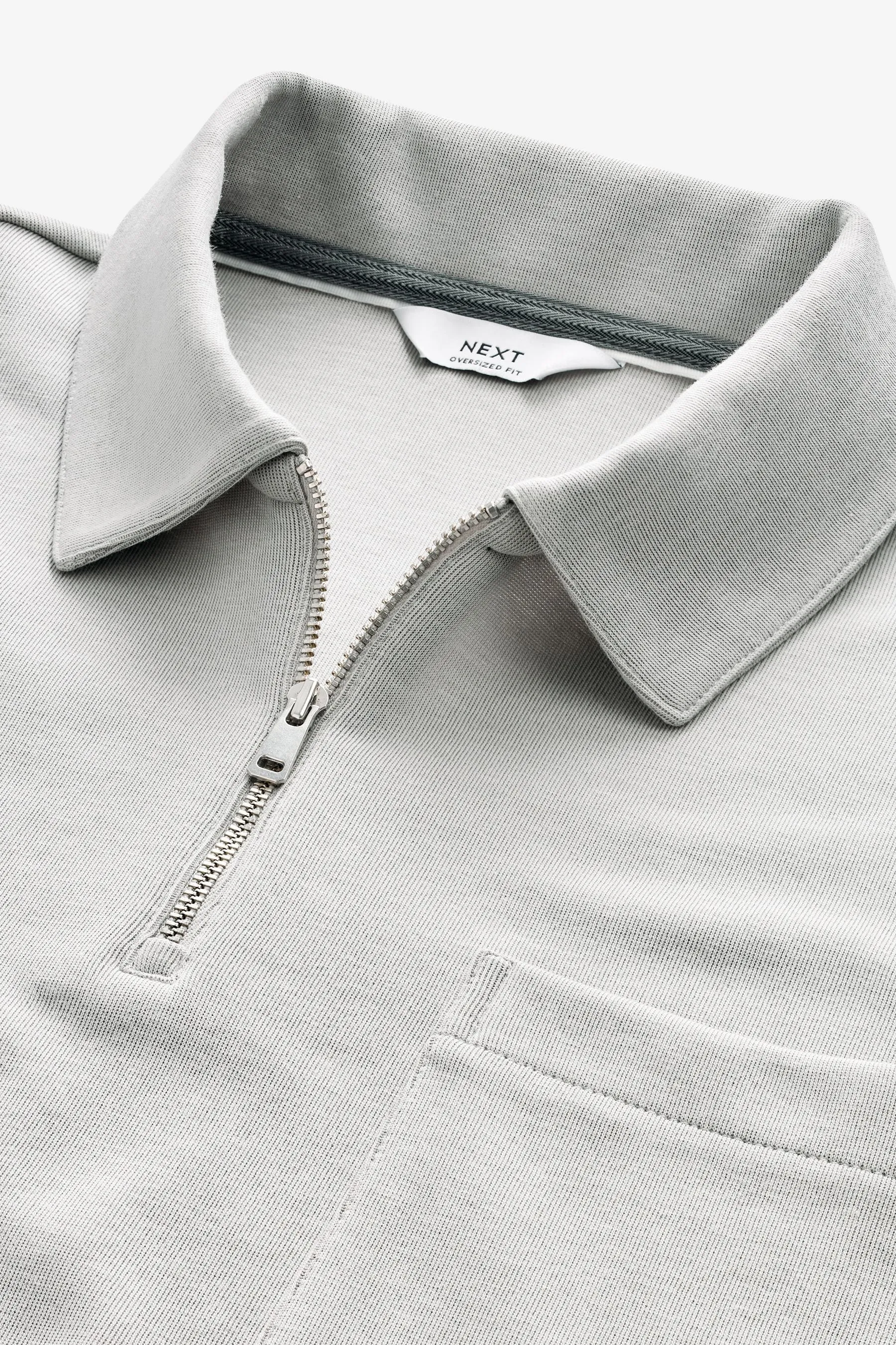 Grigio  - Polo pesante con Con zip