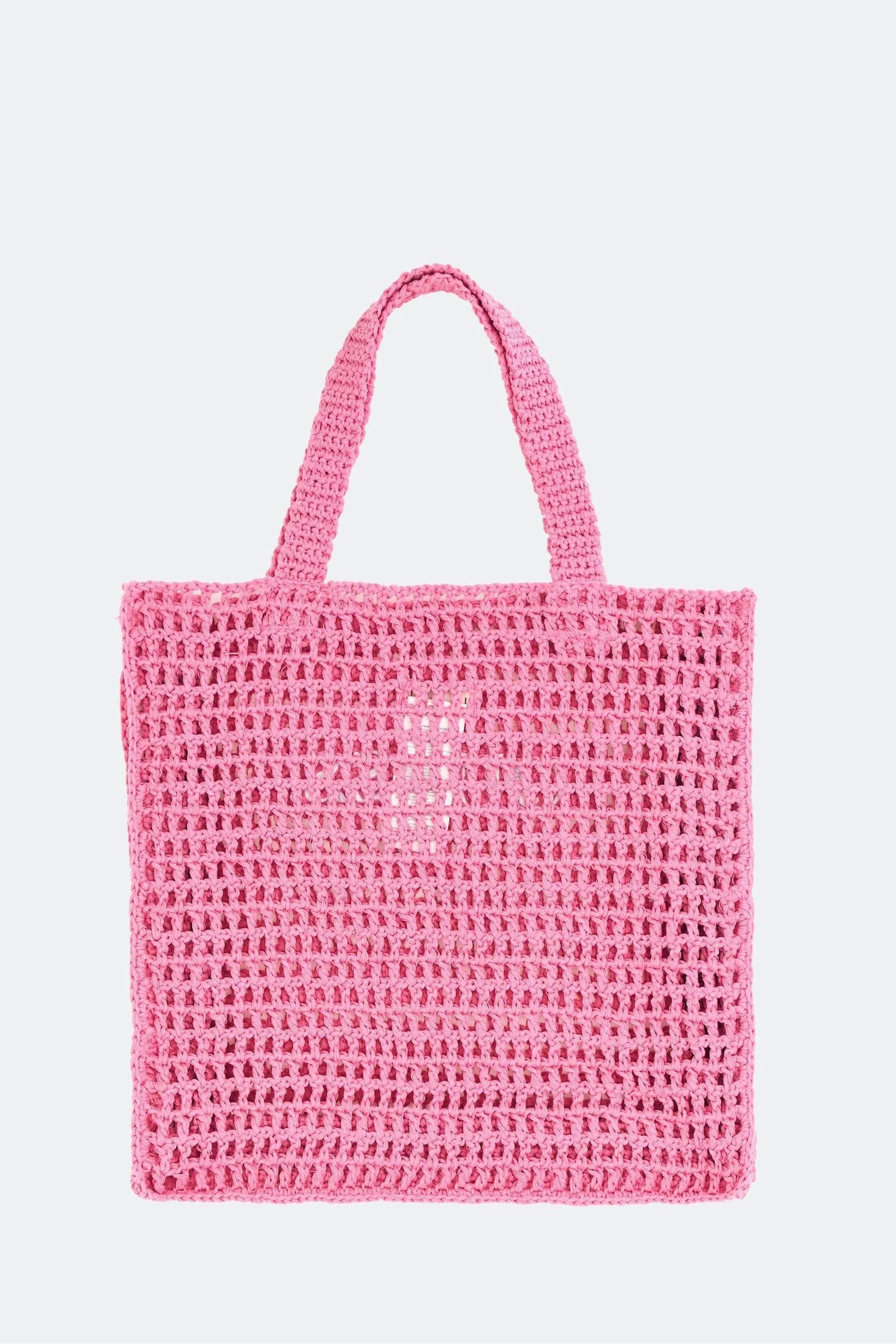 GUESS - Rosa in gomma - Borsa shopping all'uncinetto