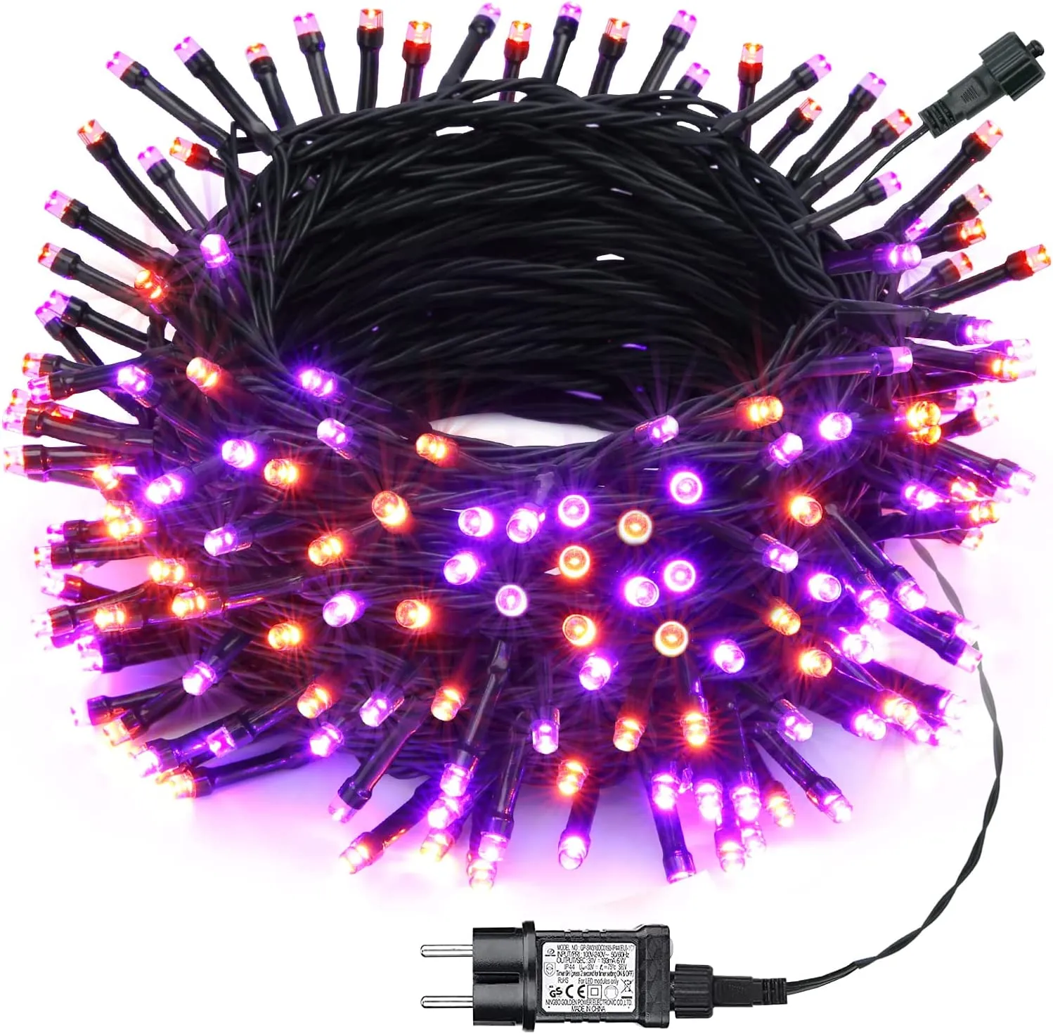 Halloween Luci Arancia+Viola - NEXVIN 25M 200LED Catena Luminosa con 8 Modalità, Funzione Timer e Memoria, Collegabile, Hallowee