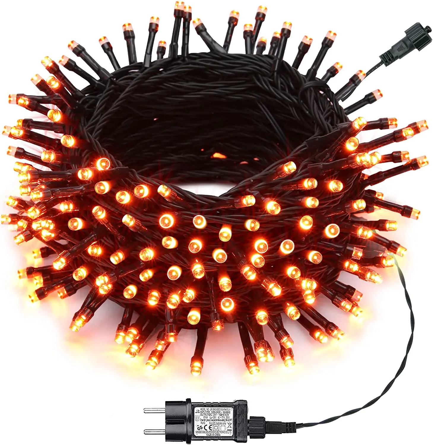 Halloween Luci Arancia+Viola - NEXVIN 25M 200LED Catena Luminosa con 8 Modalità, Funzione Timer e Memoria, Collegabile, Hallowee