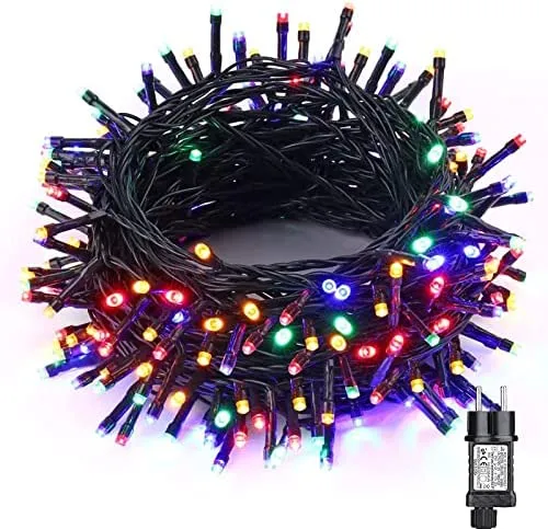 Halloween Luci Arancia+Viola - NEXVIN 25M 200LED Catena Luminosa con 8 Modalità, Funzione Timer e Memoria, Collegabile, Hallowee