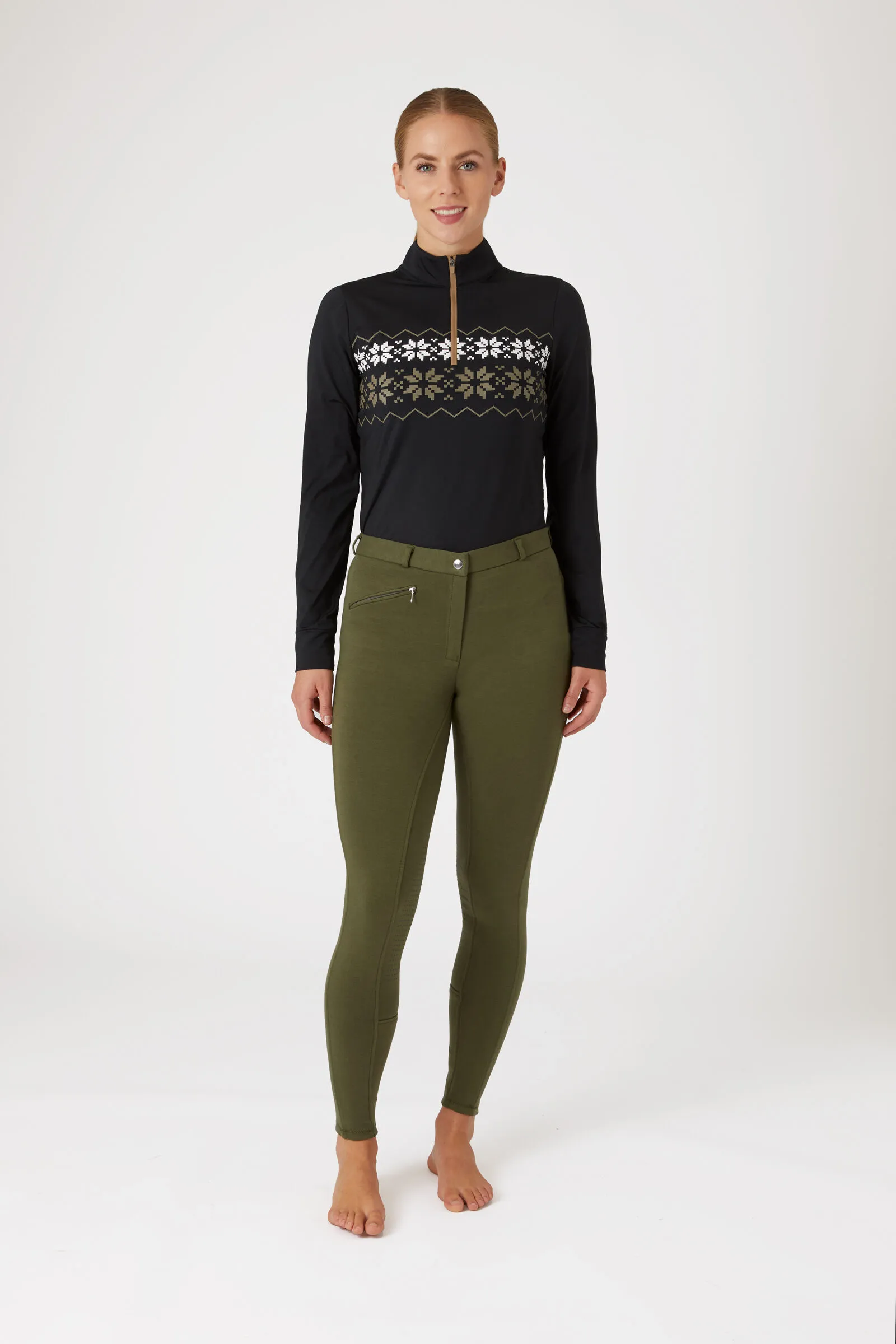 Horze Active Pantaloni da equitazione per donna con grip al ginocchio in silicone