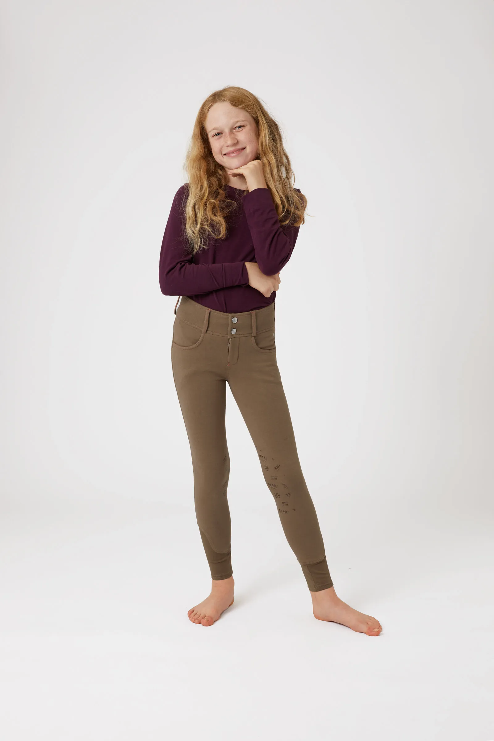 Horze Monster Pantaloni da equitazione con grip al ginocchio per bambini