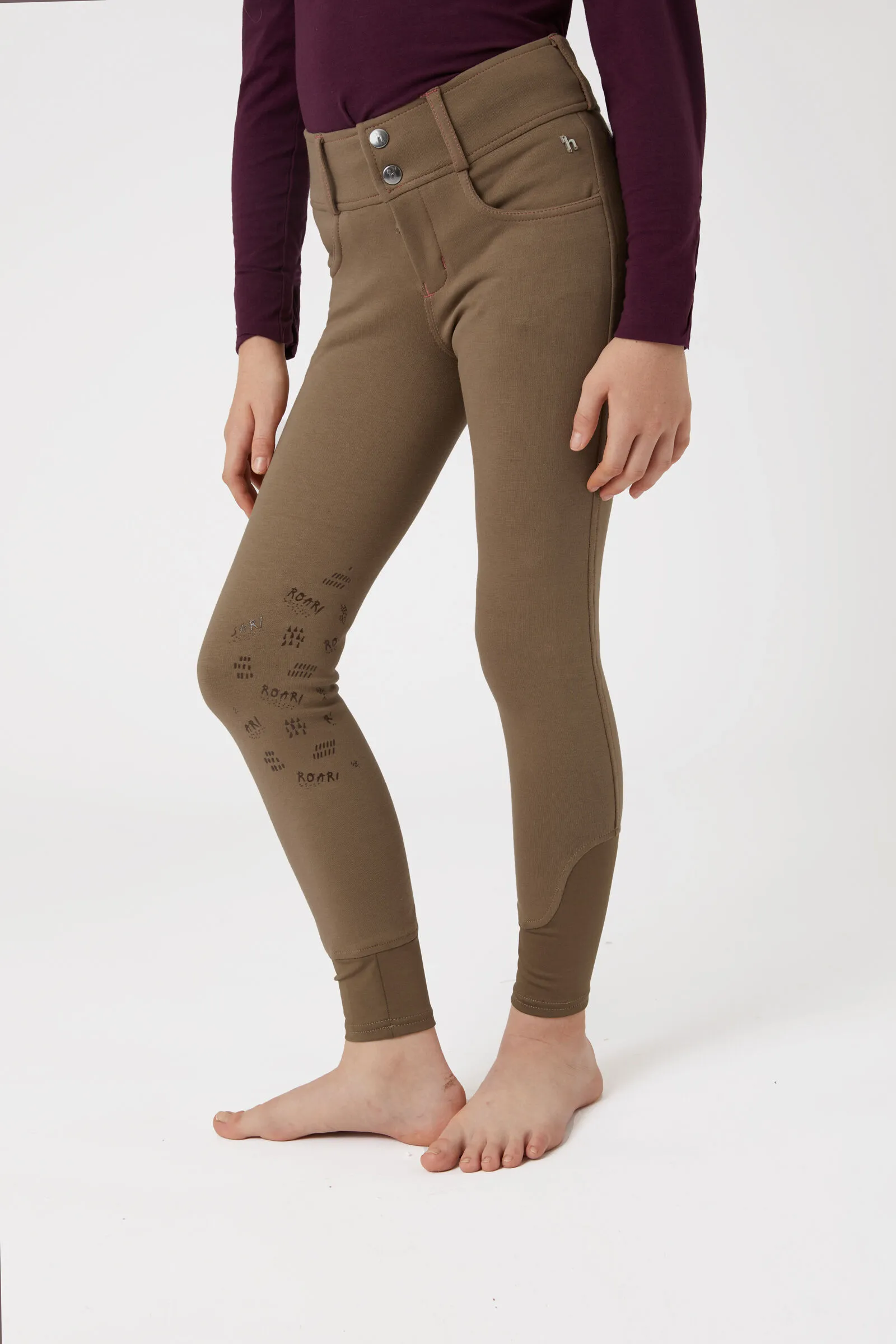 Horze Monster Pantaloni da equitazione con grip al ginocchio per bambini