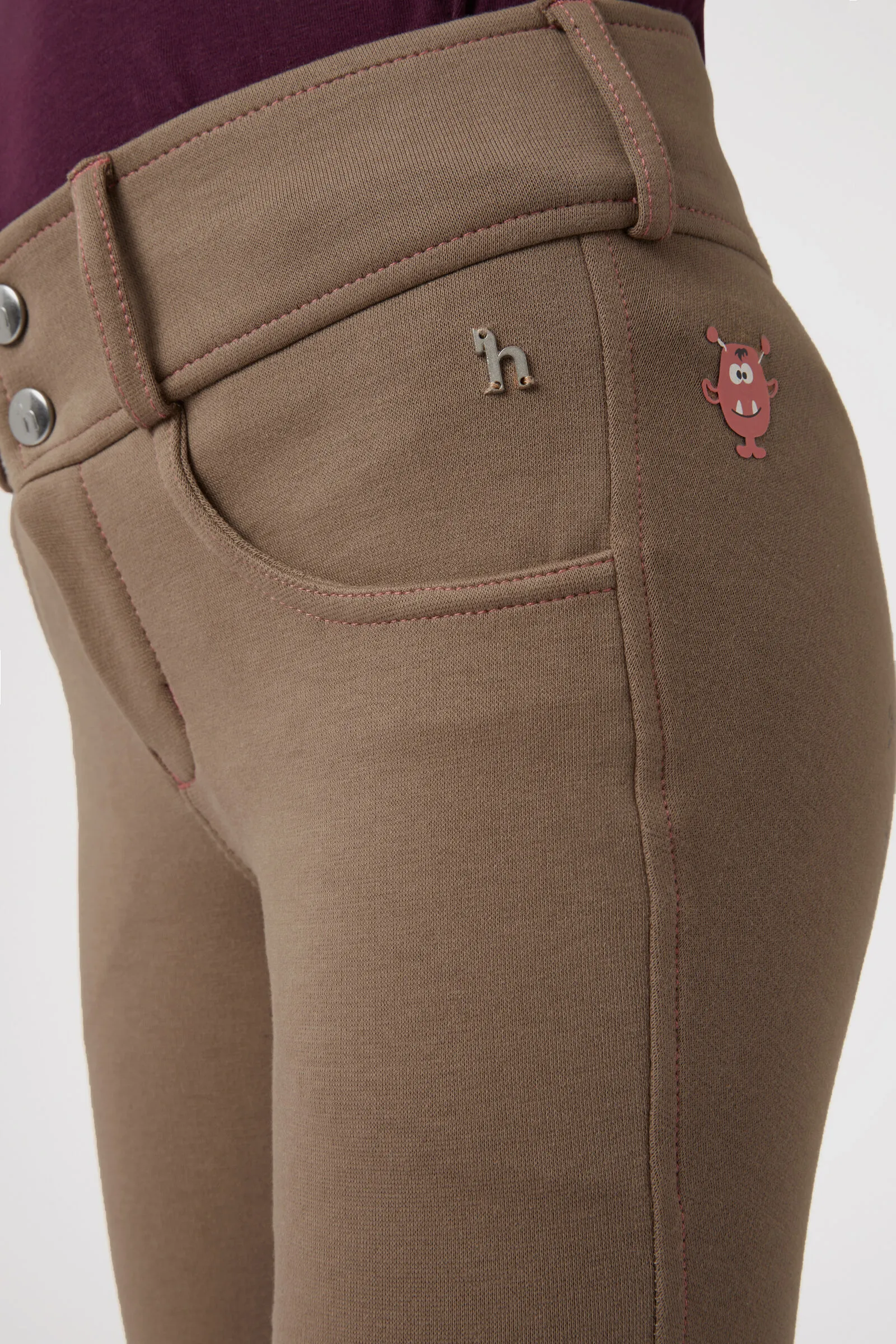 Horze Monster Pantaloni da equitazione con grip al ginocchio per bambini