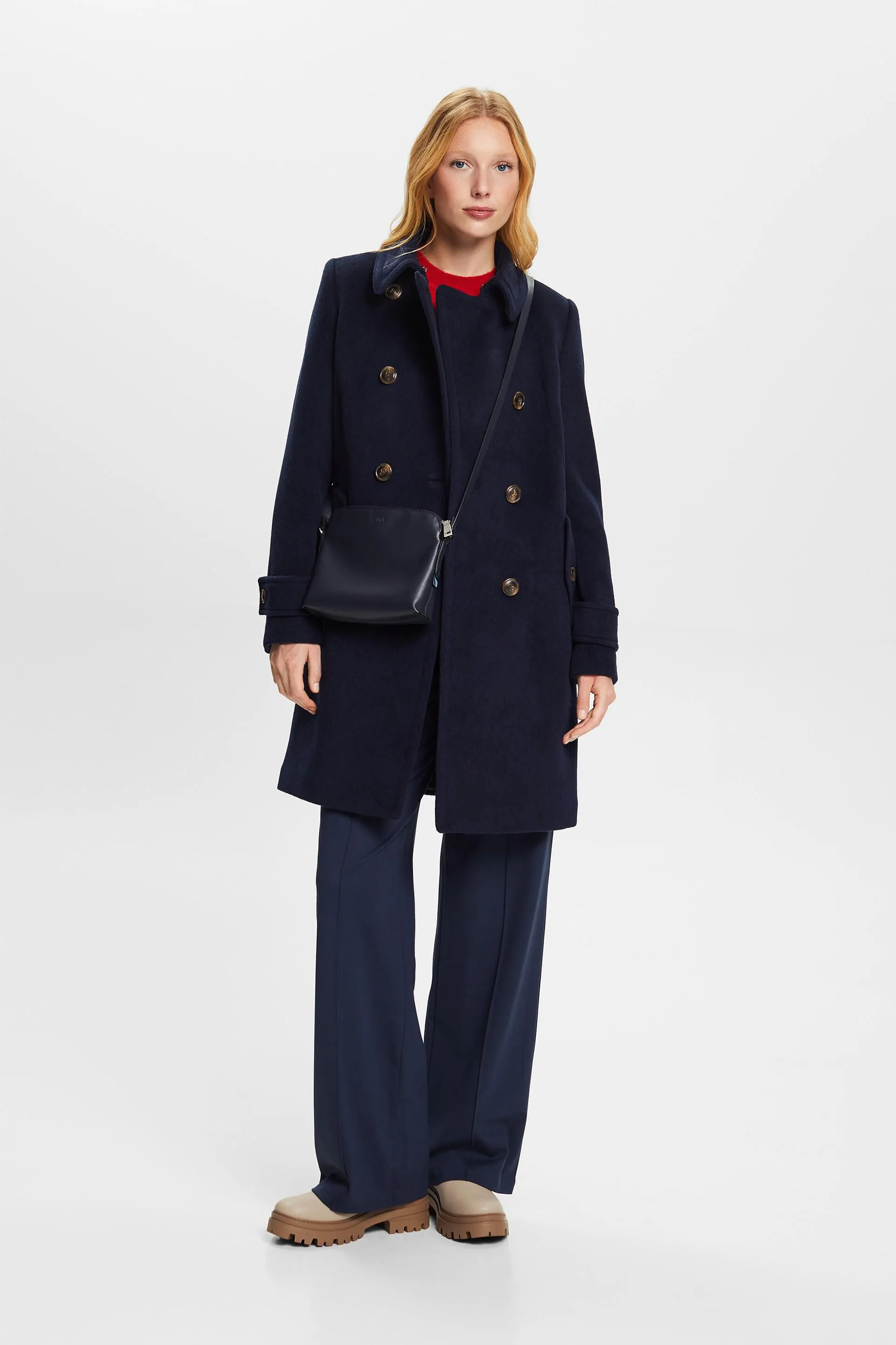 In materiale riciclato: Cappotto con lana