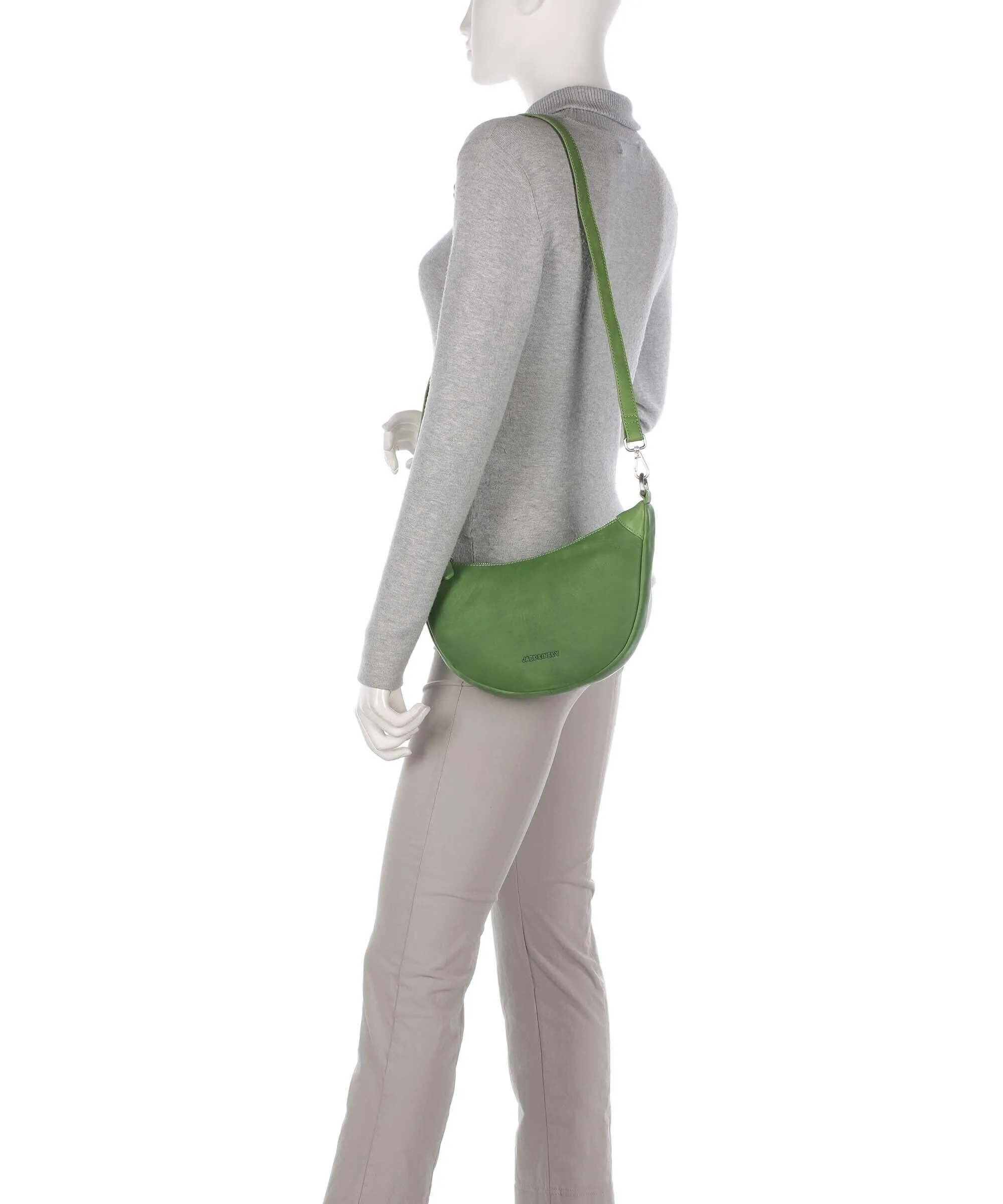  Jack Kinsky Aruba 2 Borsa a tracolla pelle a grana fine verde  