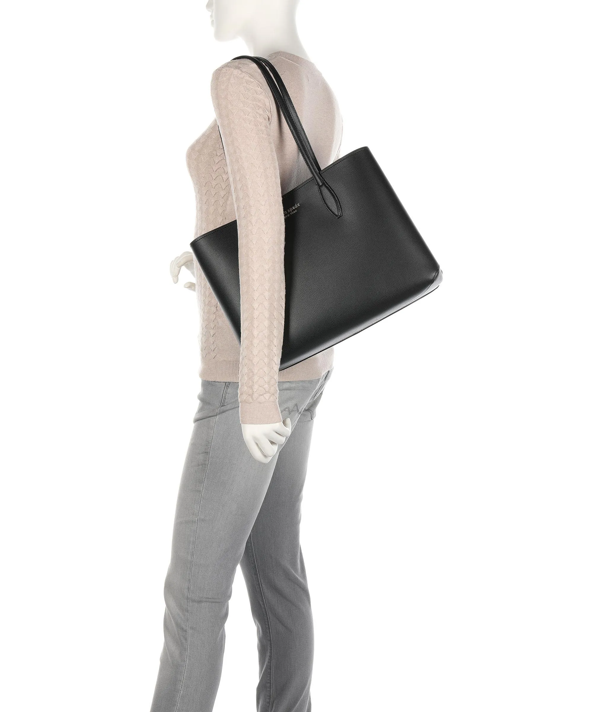  Kate Spade New York All Day Borsa shopper pelle granulata nero  