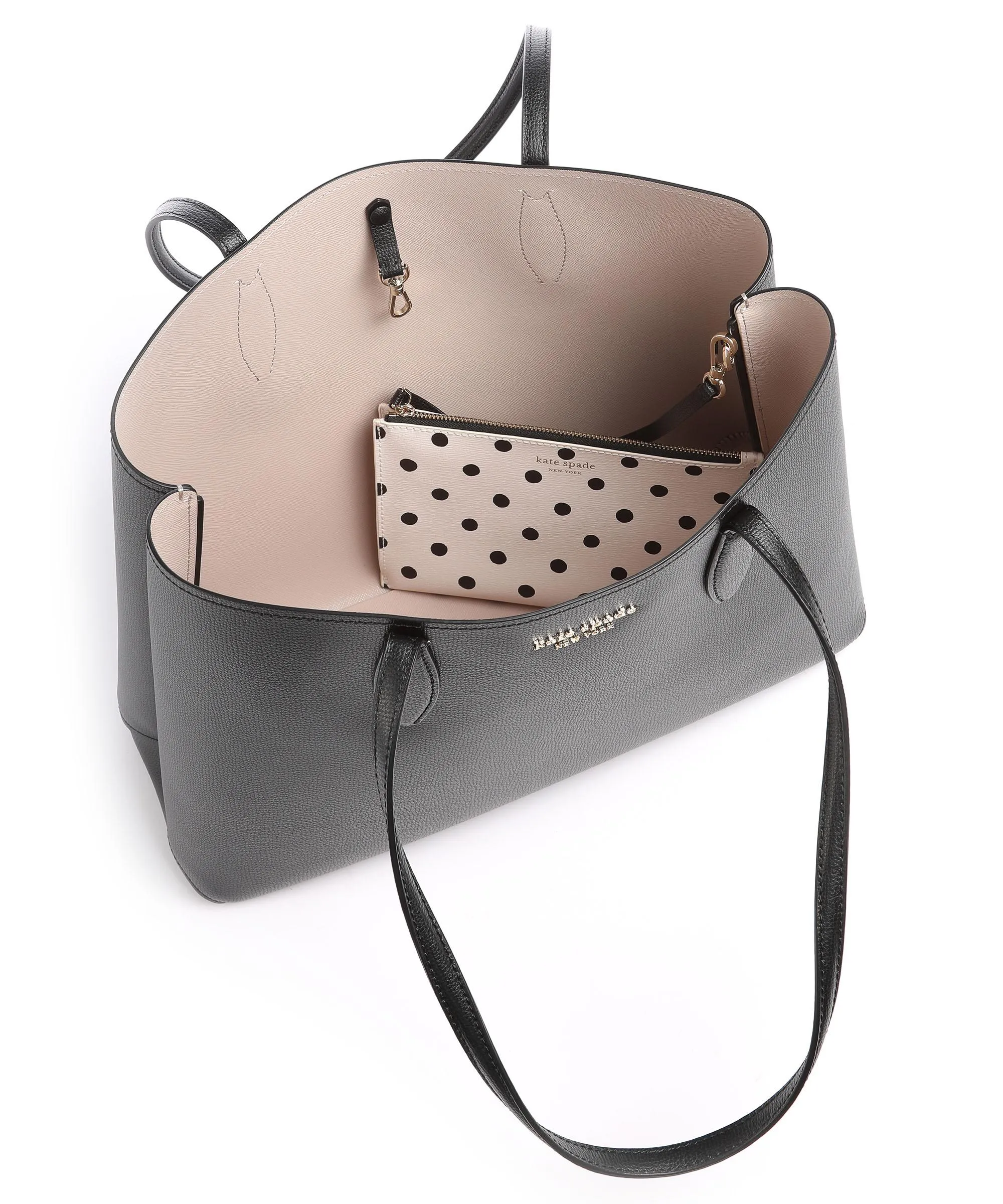  Kate Spade New York All Day Borsa shopper pelle granulata nero  