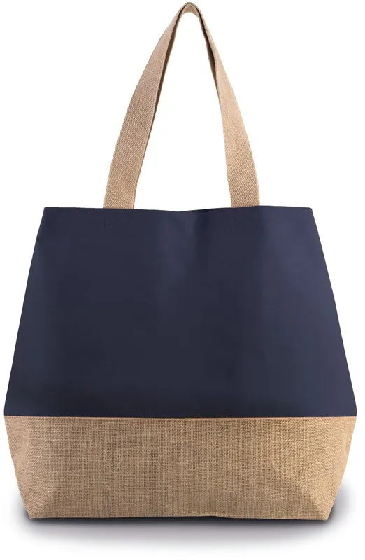 KI0235 Borsa shopping in tela di juta e cotone