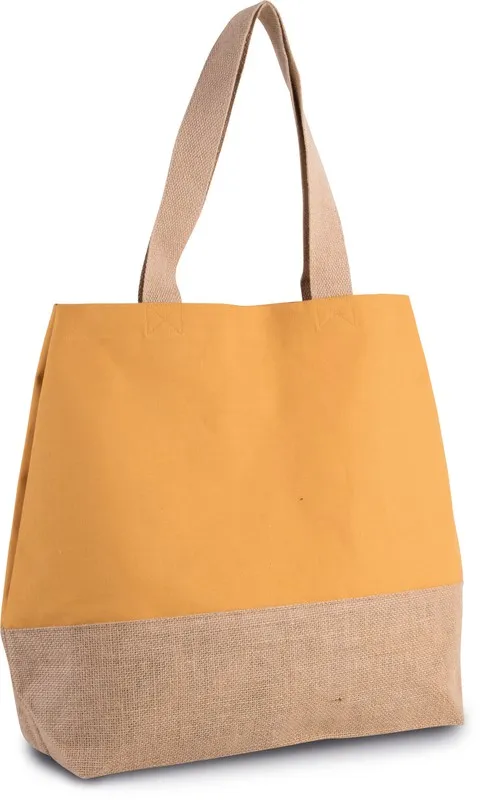 KI0235 Borsa shopping in tela di juta e cotone